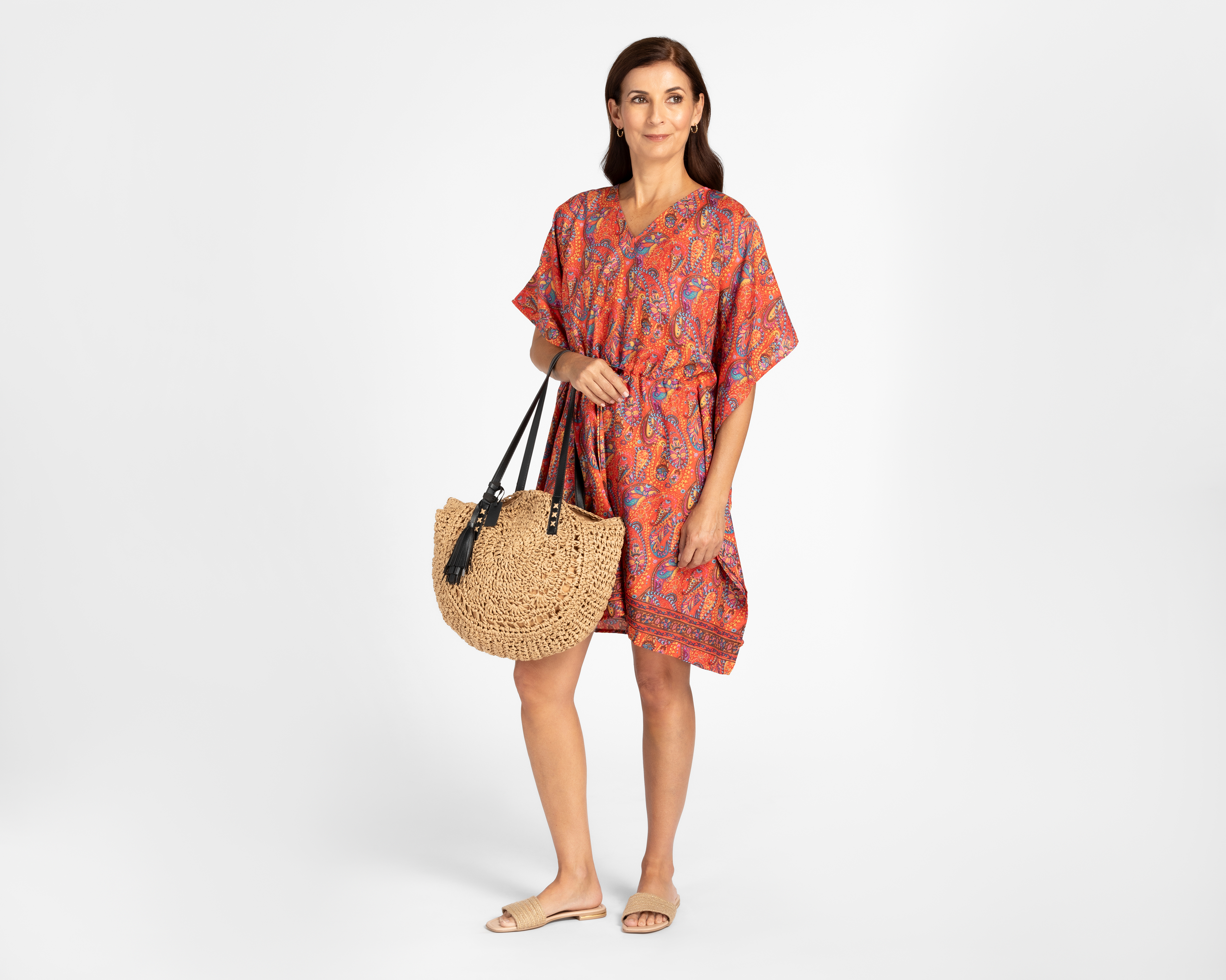 Foto 3 pulgar | Foto 2 | Vestido Lady Sun de Playa Anaranjado