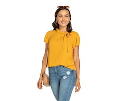 Blusa Sahara Cuello Alto con Nudo