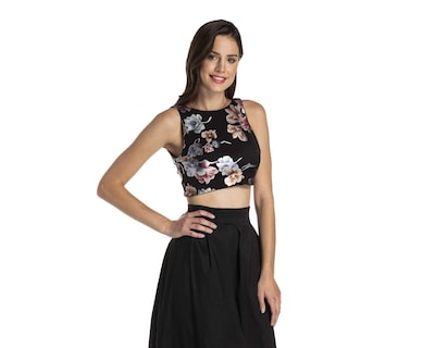 Foto 1 | Foto 1 | Vestido Sahara de Fiesta Negro con Estampado Floral