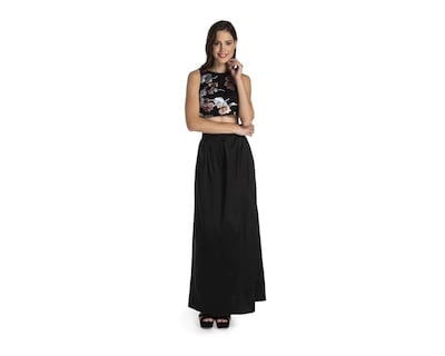 Foto 2 | Foto 2 | Vestido Sahara de Fiesta Negro con Estampado Floral