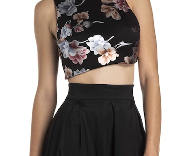 Foto 4 | Foto 4 | Vestido Sahara de Fiesta Negro con Estampado Floral
