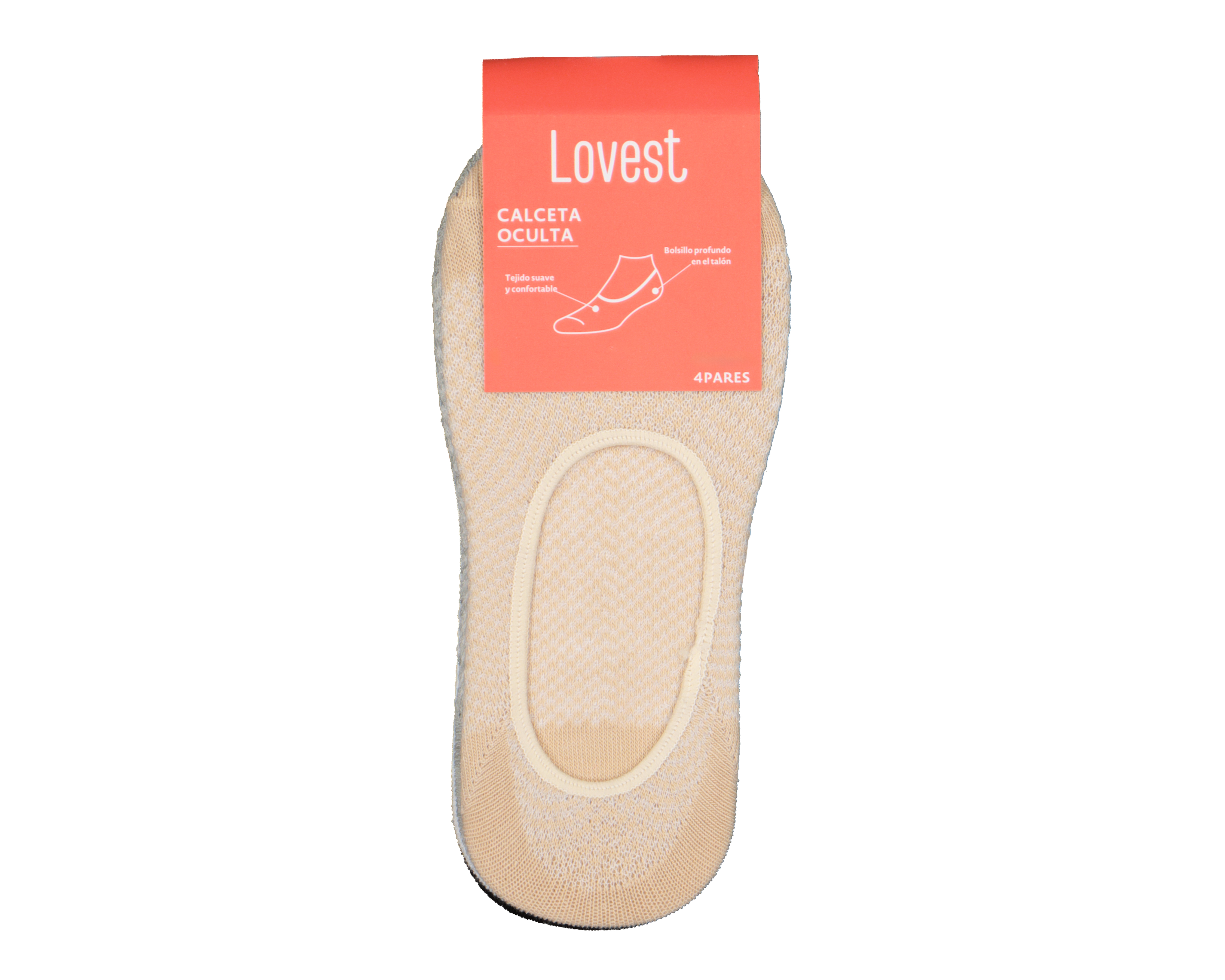 Foto 4 pulgar | Foto 3 | Calcetas Invisibles Lovest para Mujer 4 Pares