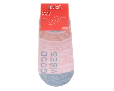 Foto 3 | Foto 3 | Calcetas Invisibles Lovest para Mujer 4 Pares