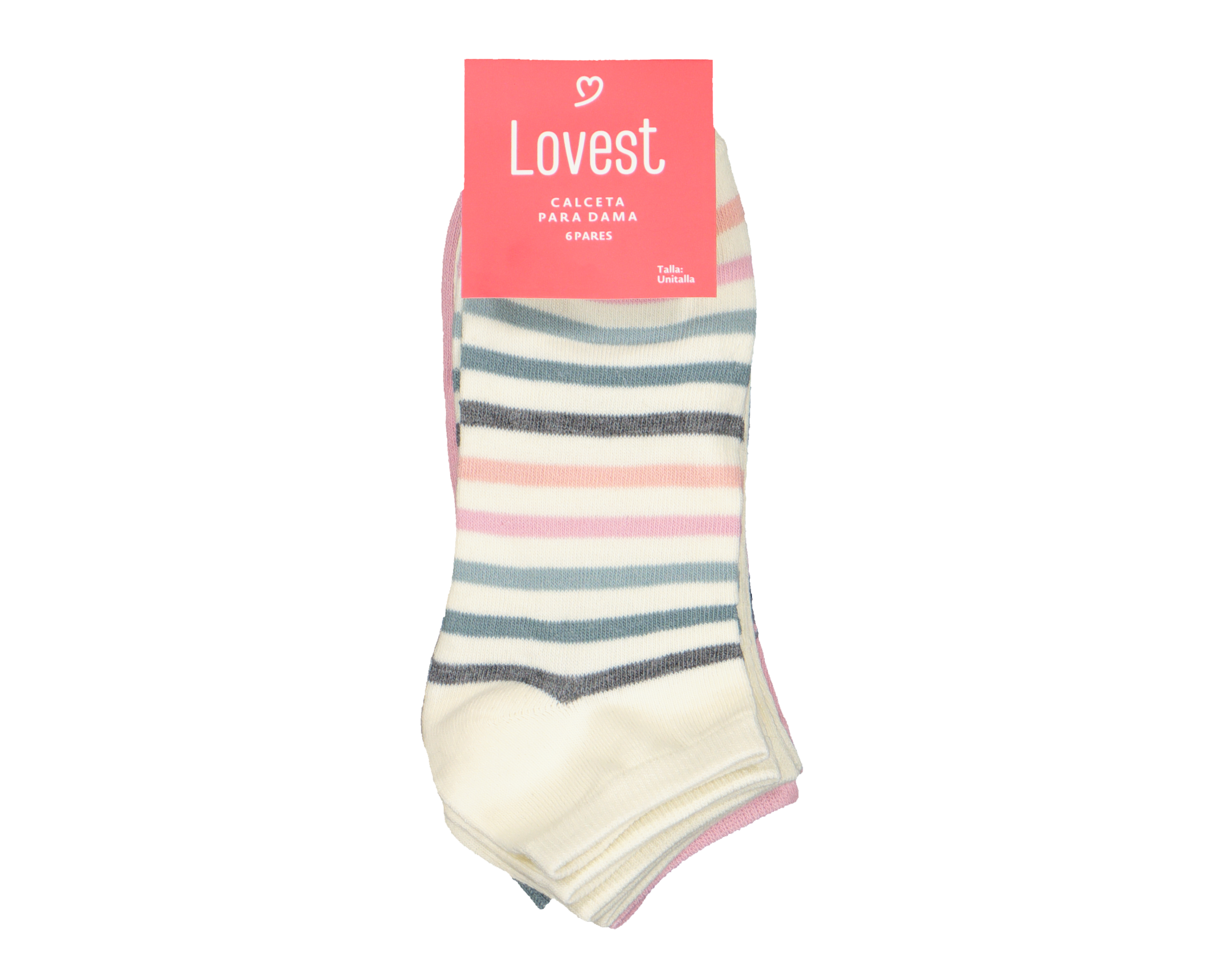 Foto 4 pulgar | Foto 3 | Calcetas Tines Lovest para Mujer 6 Pares