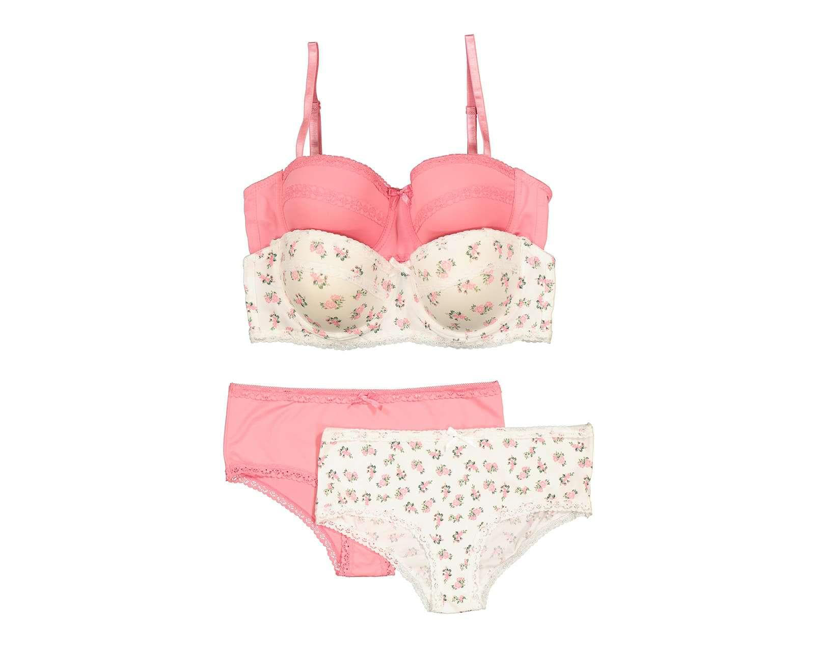 Coordinado Beauty Secret con Encaje 4 Pack