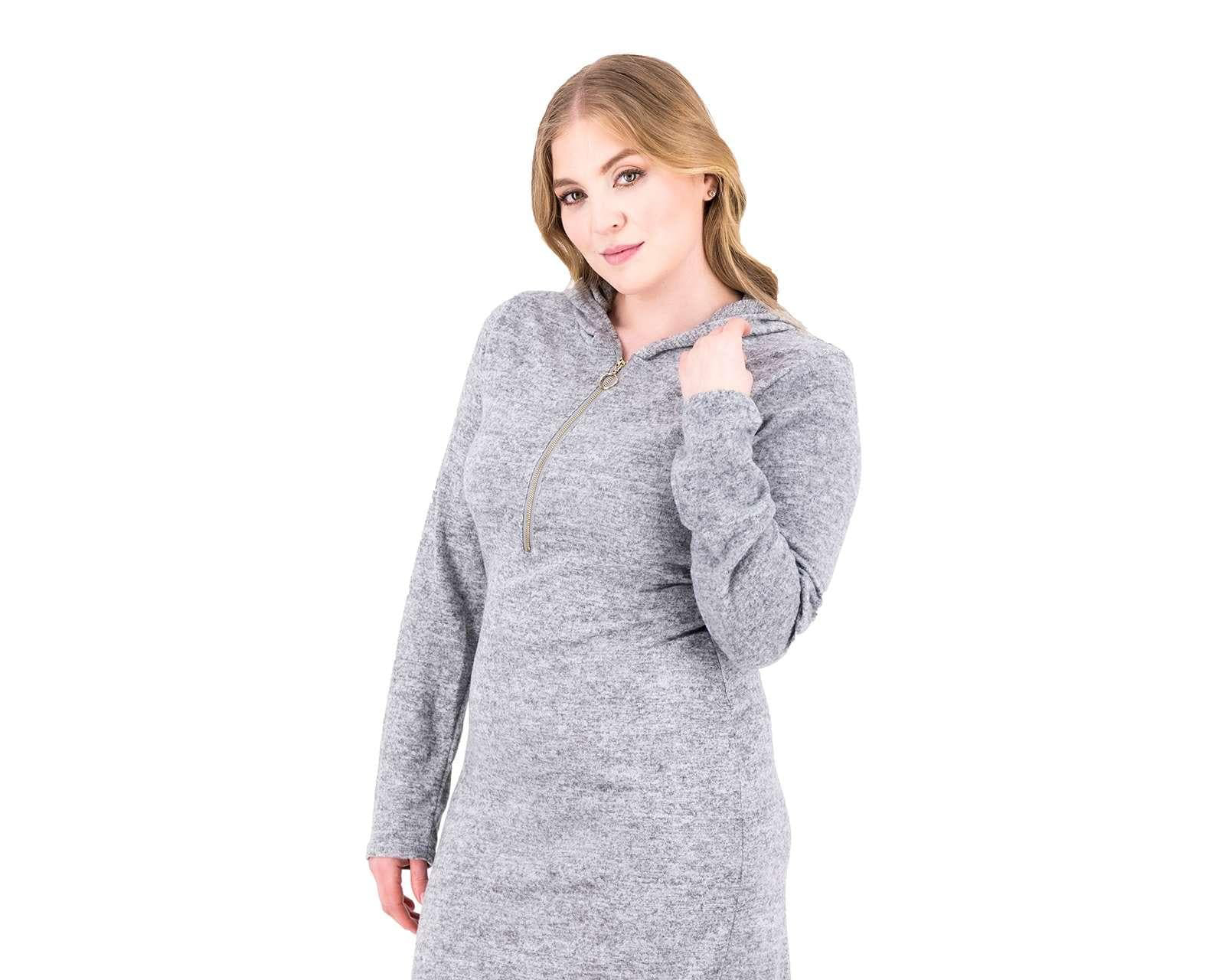 Foto 5 pulgar | Foto 4 | Vestido Refill con Manga Larga y Capucha Gris