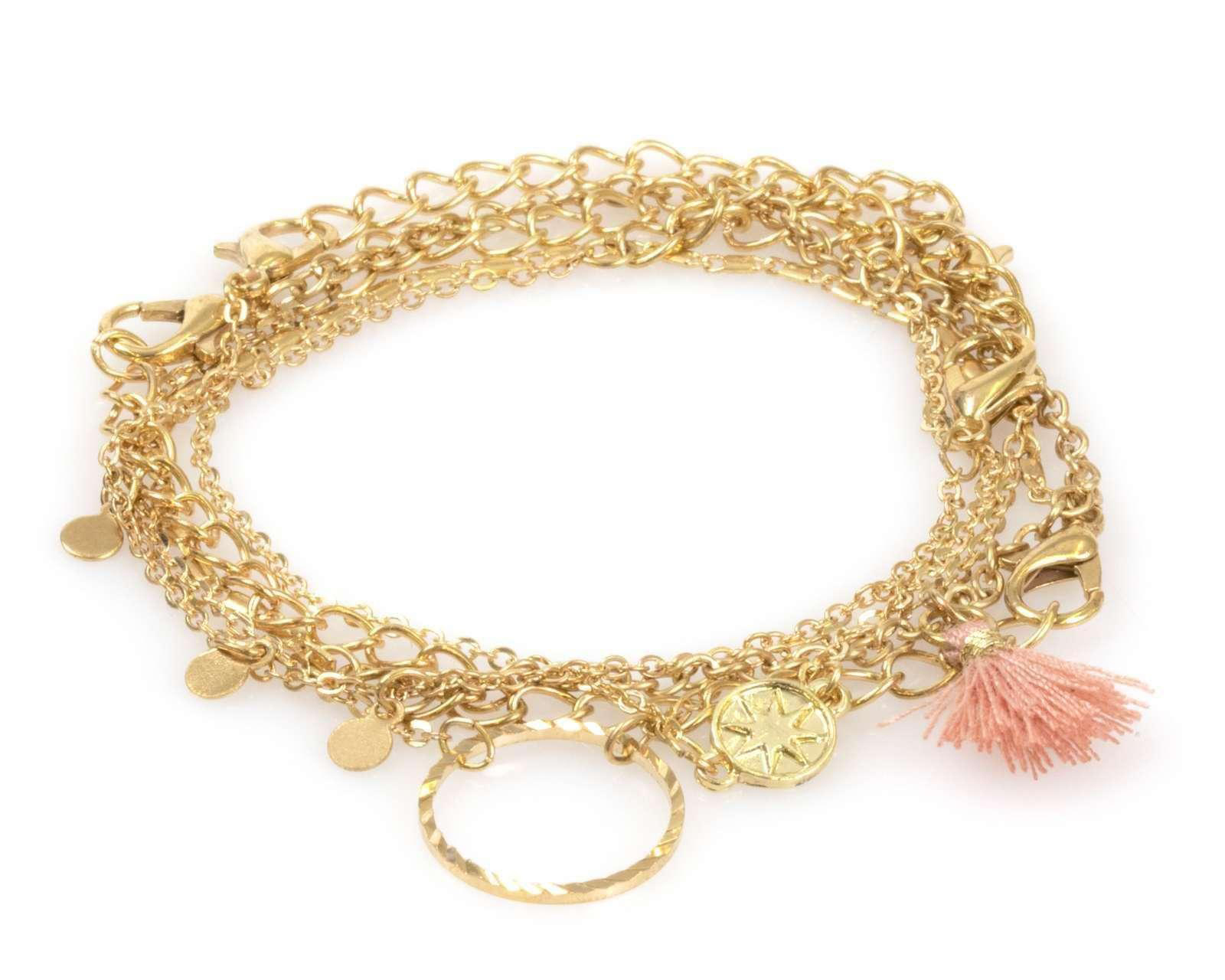 Foto 4 pulgar | Foto 3 | Pulsera Metálicas Thinner Dorada para Mujer 5 Piezas