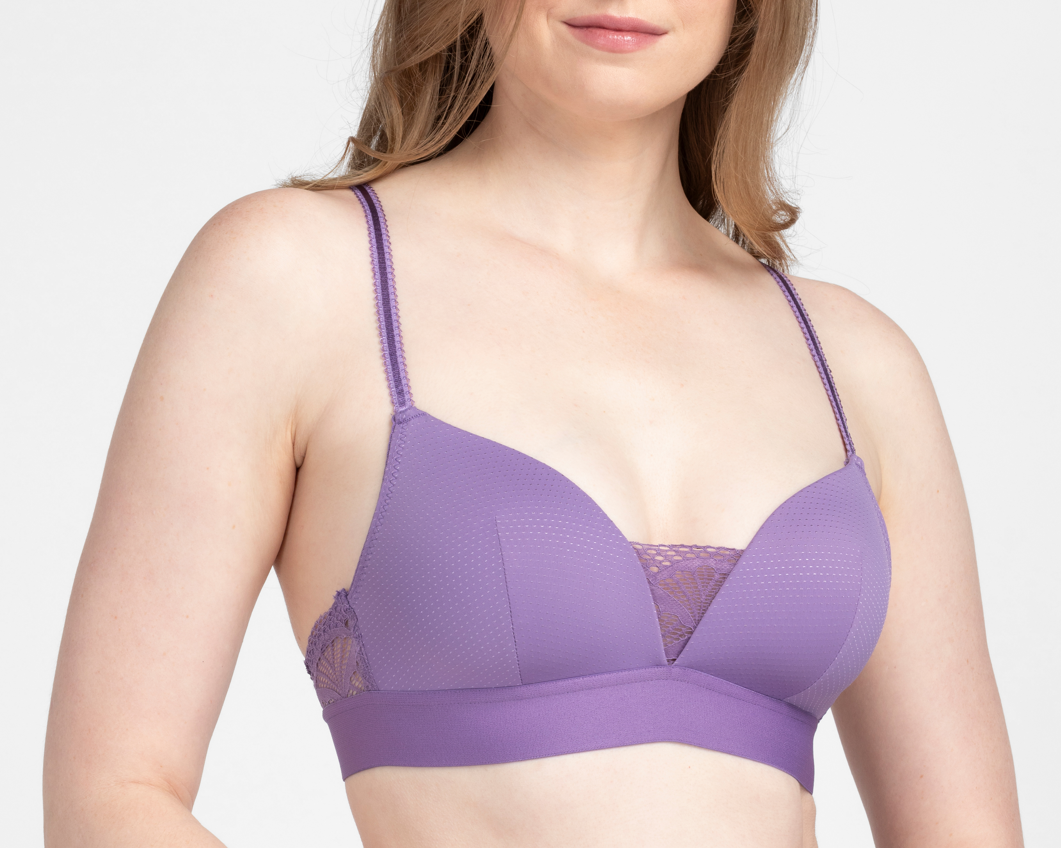 Foto 3 | Foto 3 | Coordinado de Encaje Copa Completa Morado Carnival