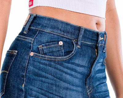 Foto 4 | Foto 4 | Falda Corta Oggi Azul para Mujer