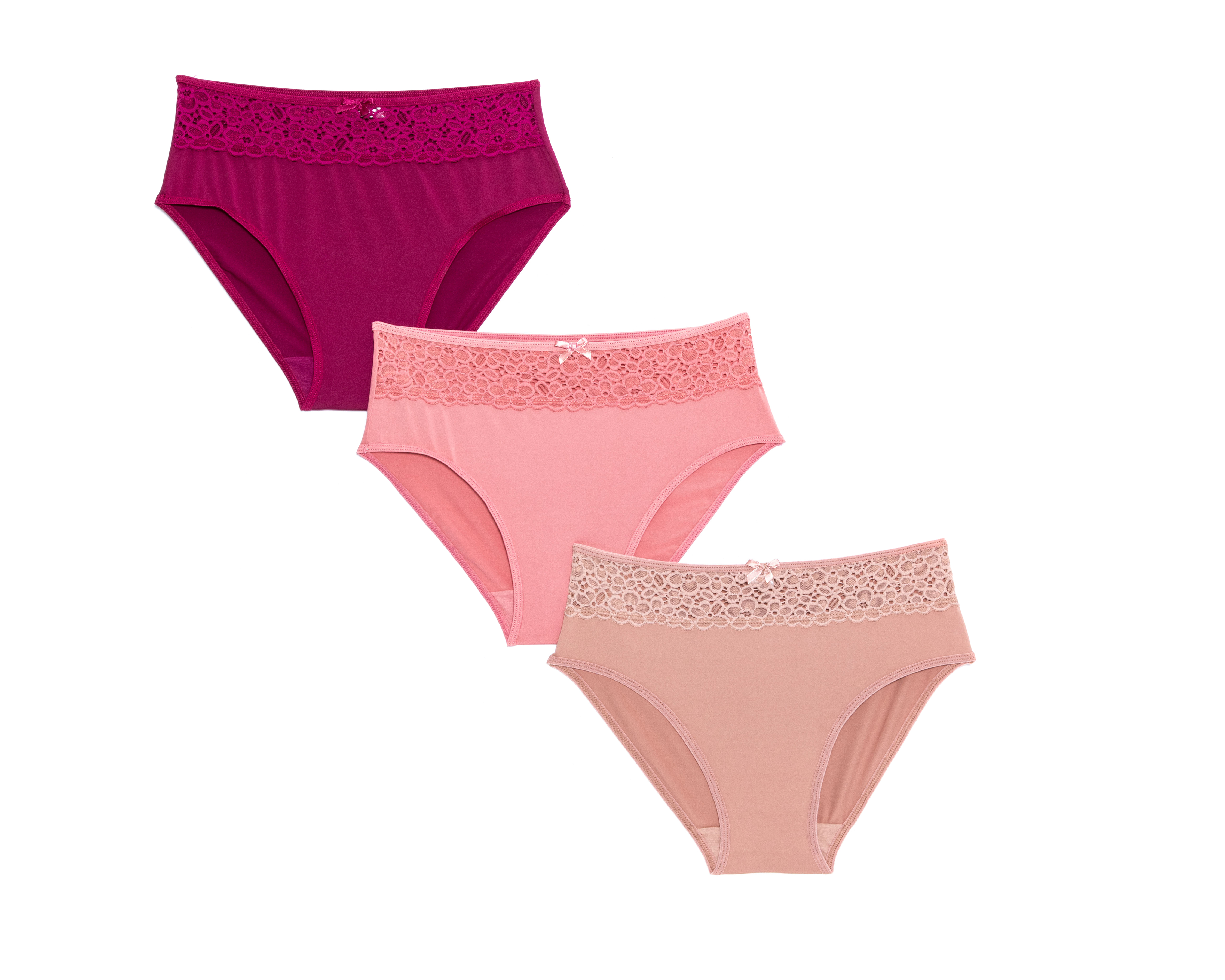 Pantaleta con Encaje Frescura para Mujer 3 Piezas