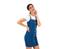 Vestido Jennifer Lopez Casual con Botones y Tirantes