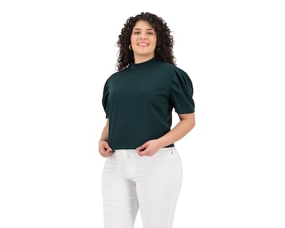 Foto 4 | Foto 4 | Blusa Jennifer Lopez Manga Corta Cuello Alto