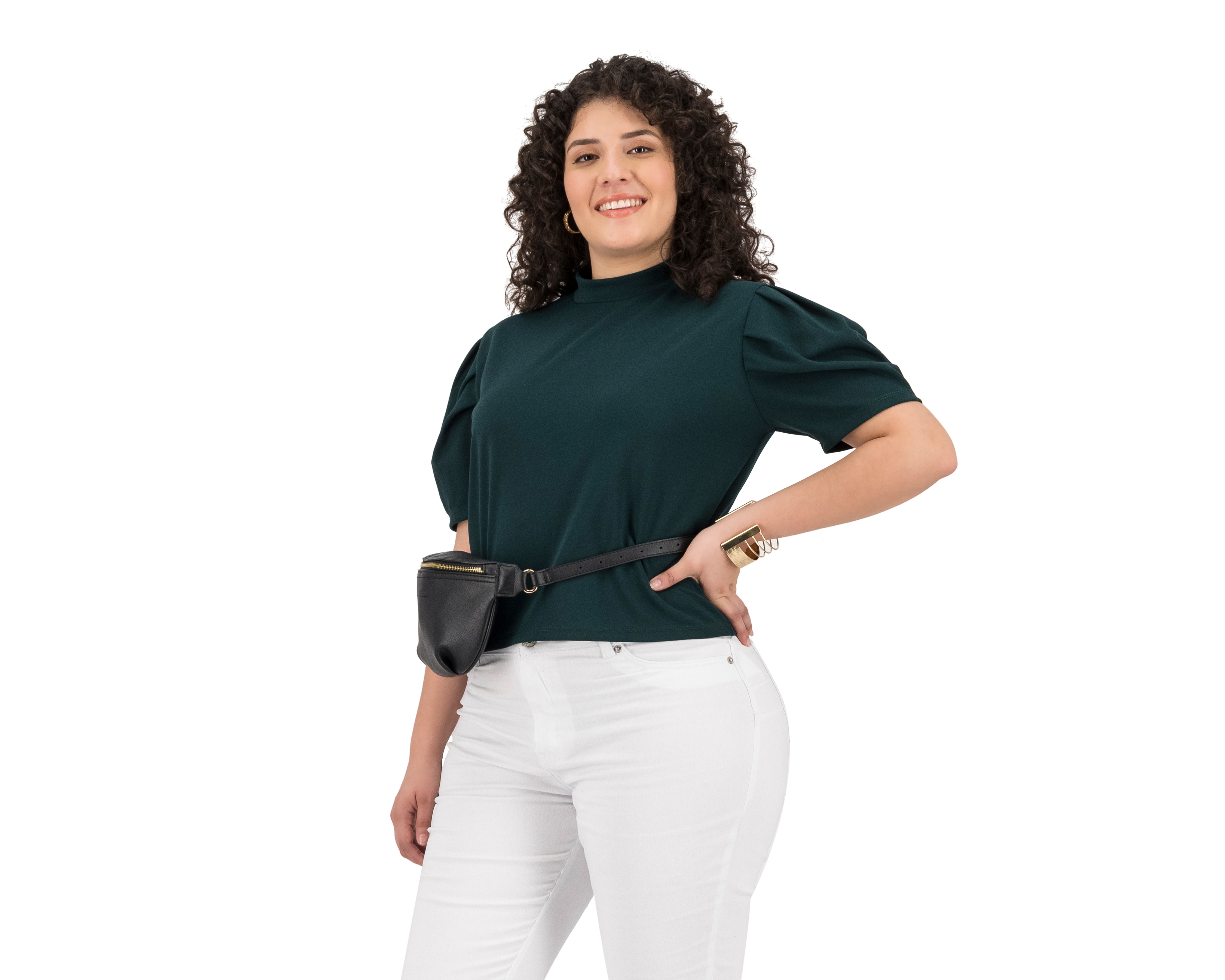 Foto 6 pulgar | Foto 5 | Blusa Jennifer Lopez Manga Corta Cuello Alto