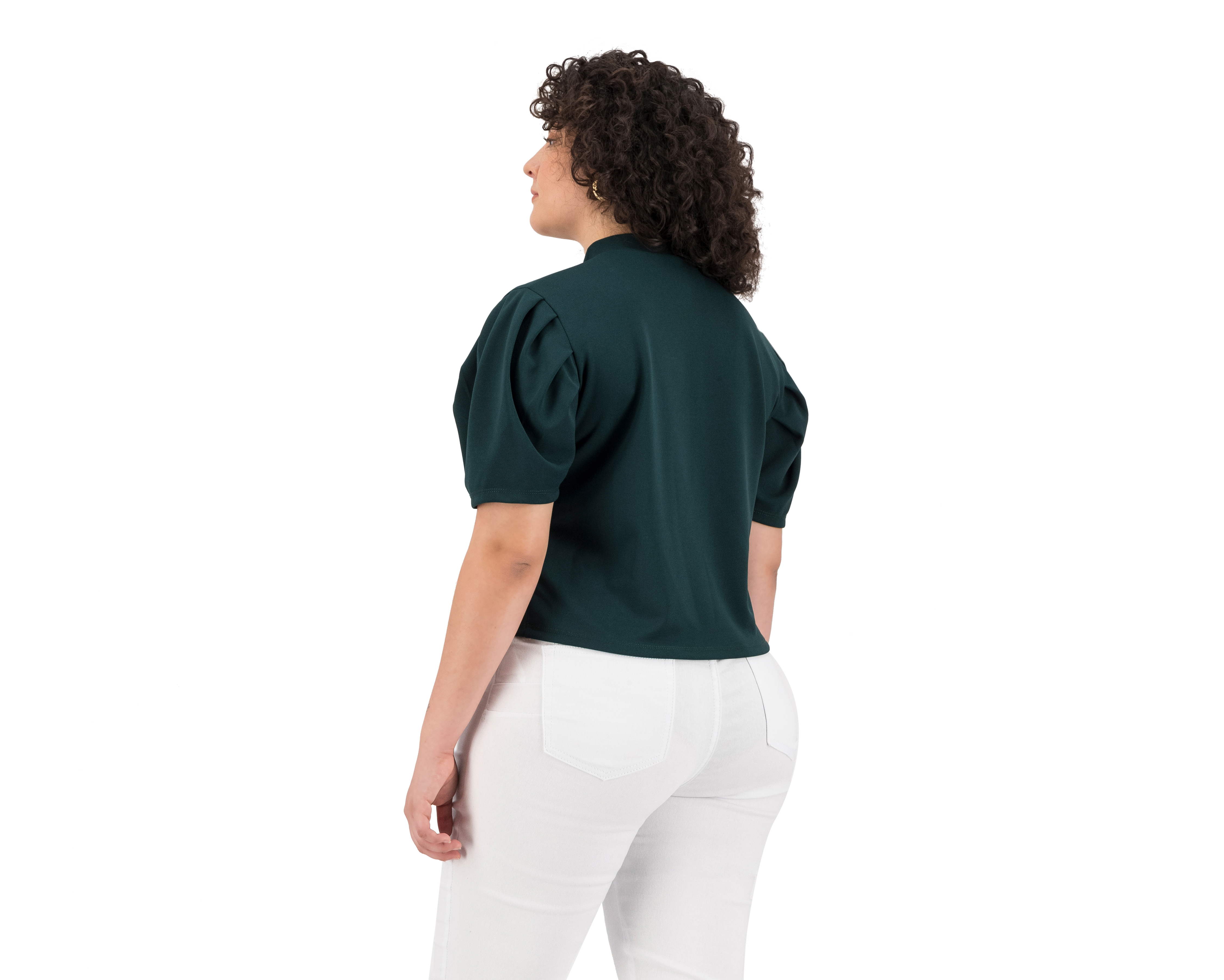 Foto 7 pulgar | Foto 6 | Blusa Jennifer Lopez Manga Corta Cuello Alto