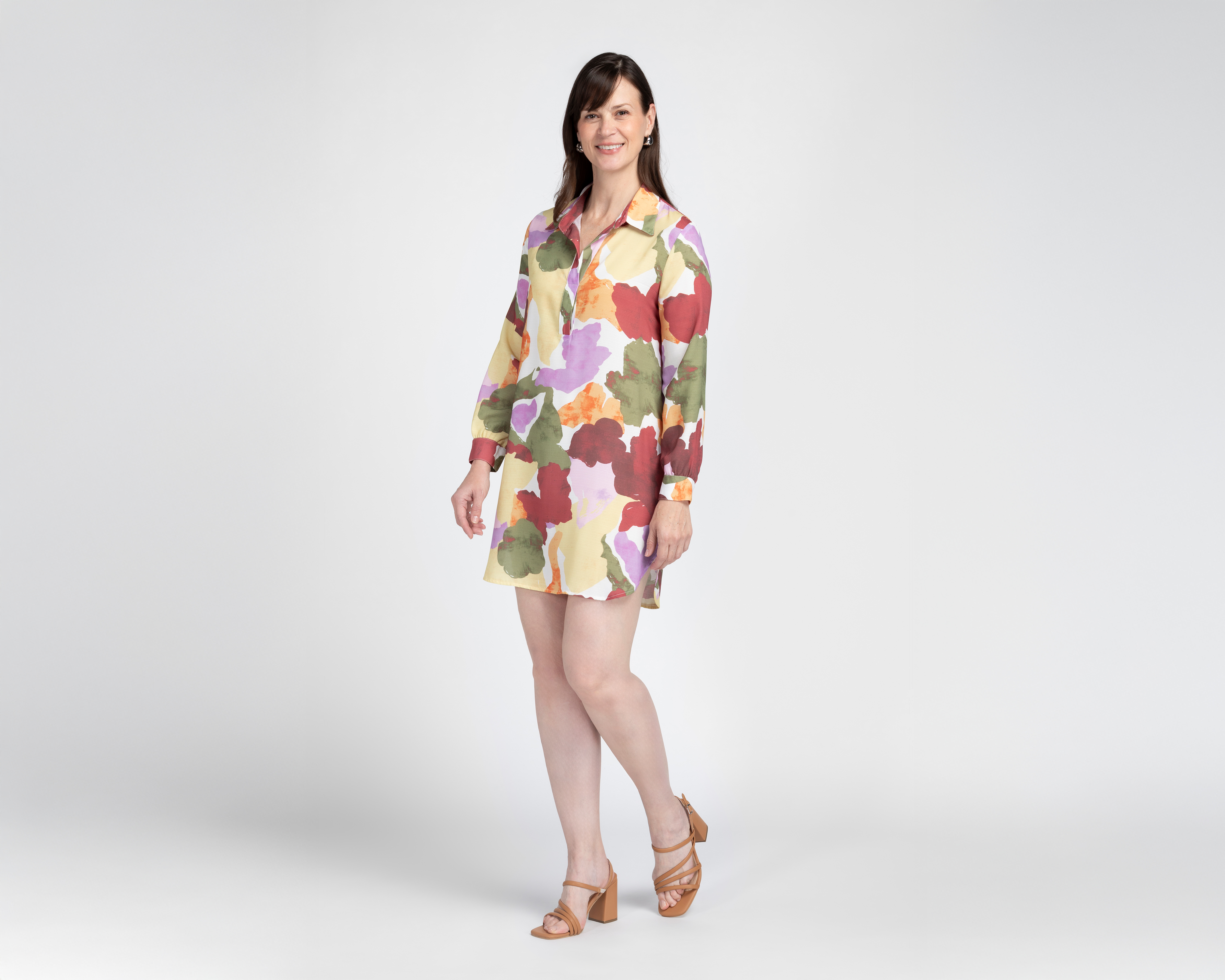 Vestido Casual Sahara Camisero Manga Larga para Mujer