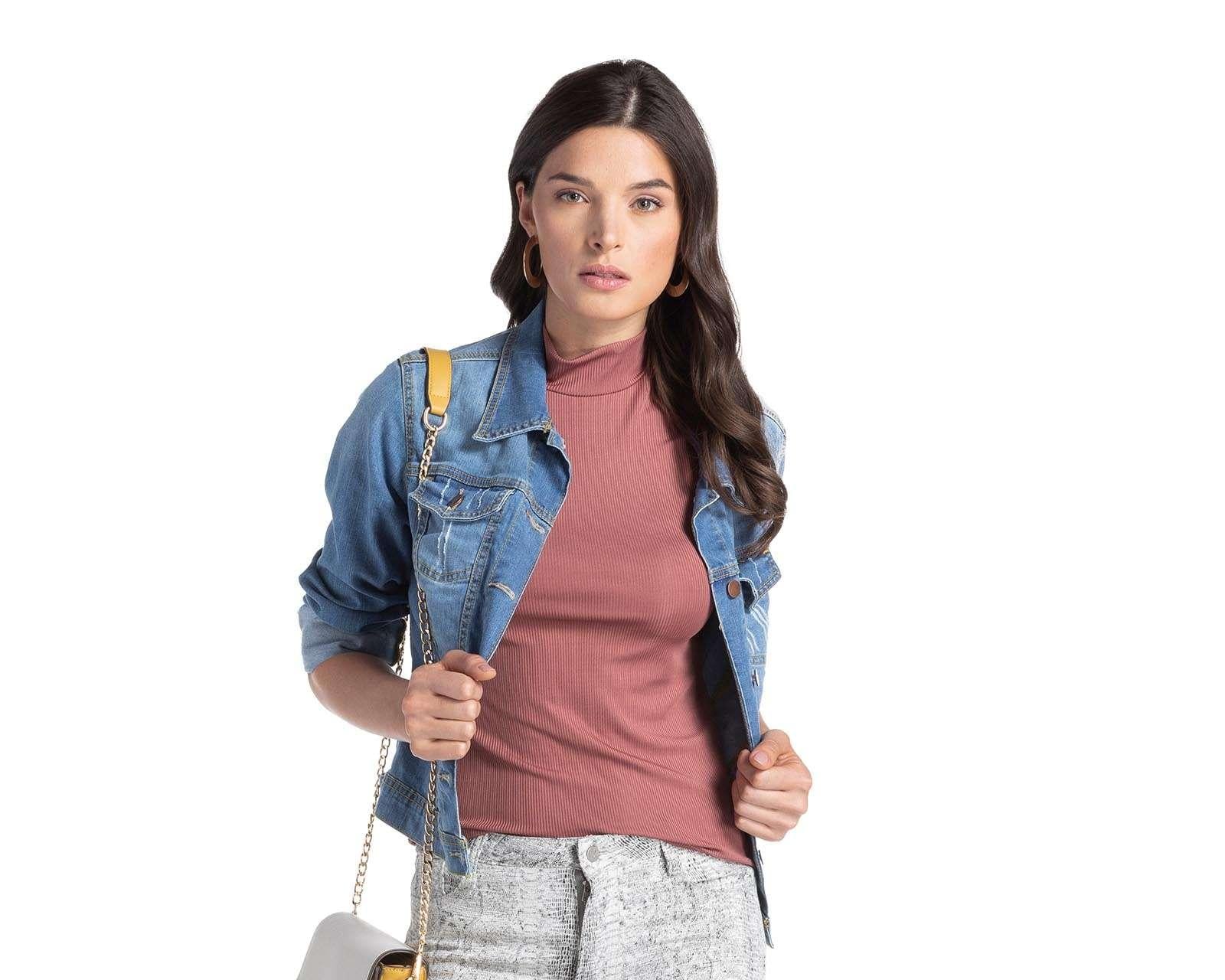 Foto 1 | Foto 1 | Blusa Refill Manga Corta Cuello Alto