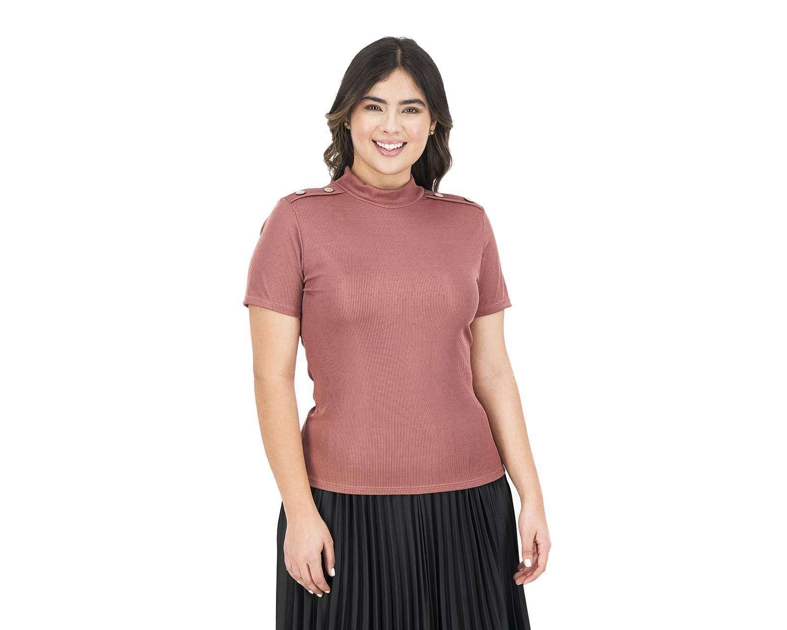 Foto 4 | Foto 4 | Blusa Refill Manga Corta Cuello Alto