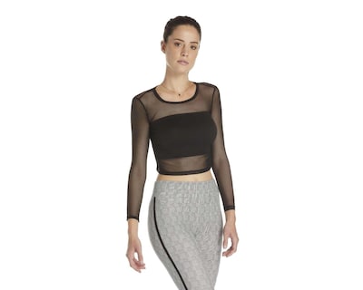 Foto 2 | Foto 2 | Playera Jennifer Lopez Manga Larga con Malla Transparente