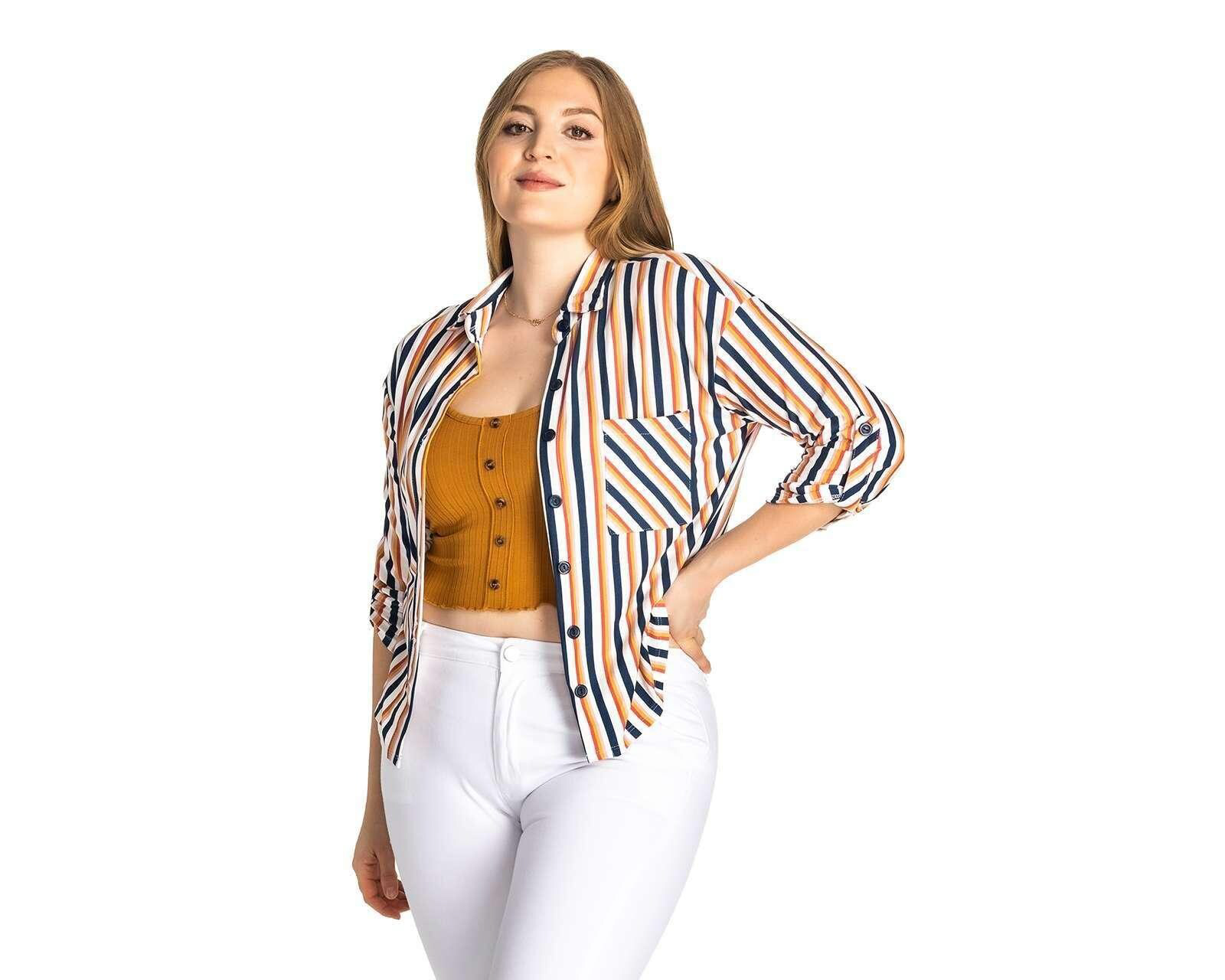 Foto 6 pulgar | Foto 5 | Blusa Thinner a Rayas con Botones