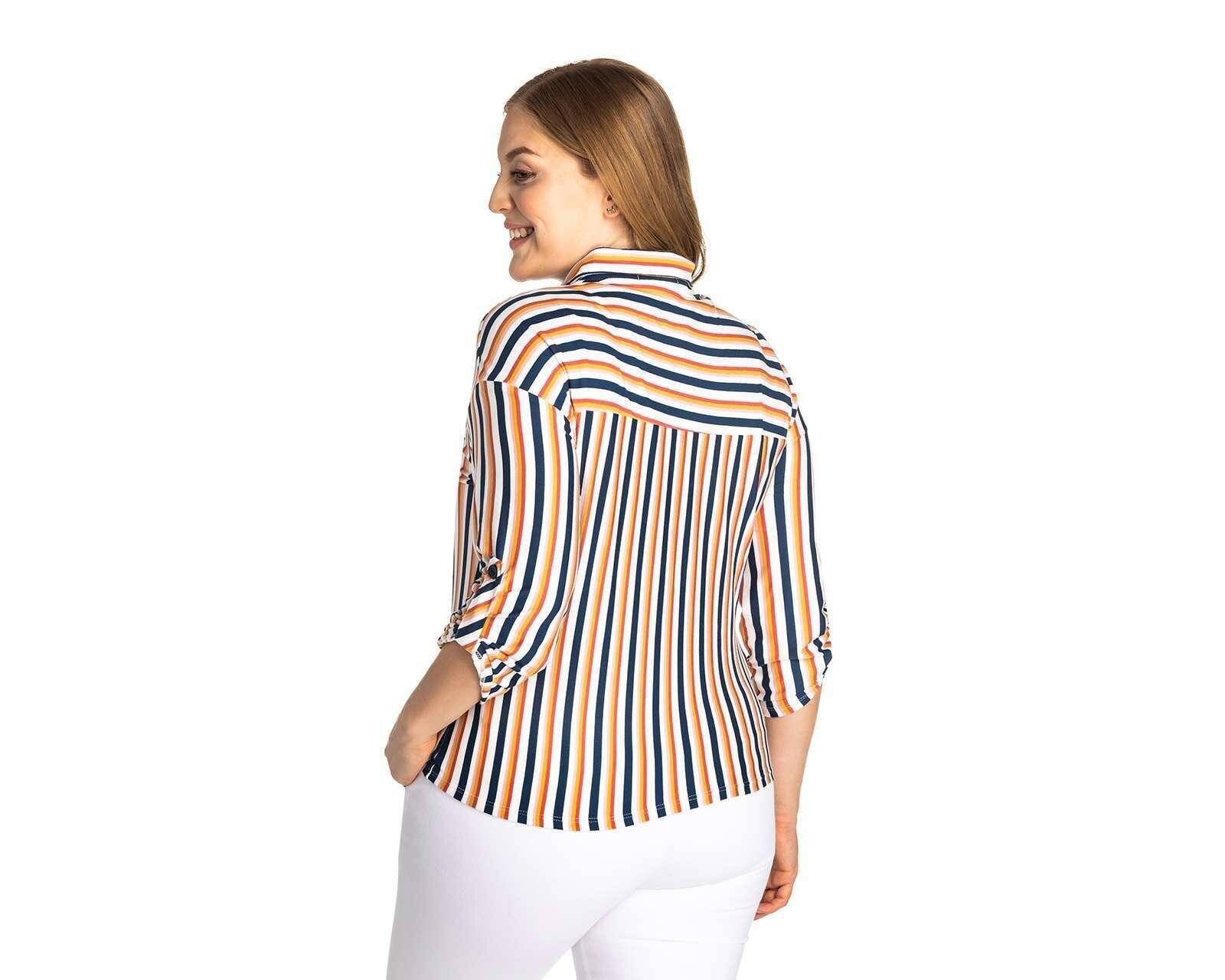 Foto 7 pulgar | Foto 6 | Blusa Thinner a Rayas con Botones