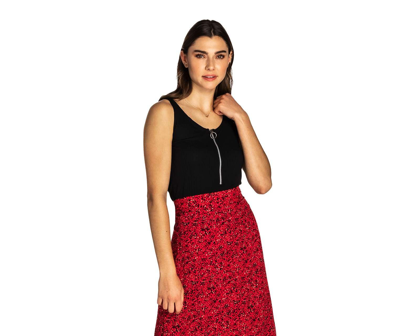 Blusa Thinner sin Mangas con Cierre