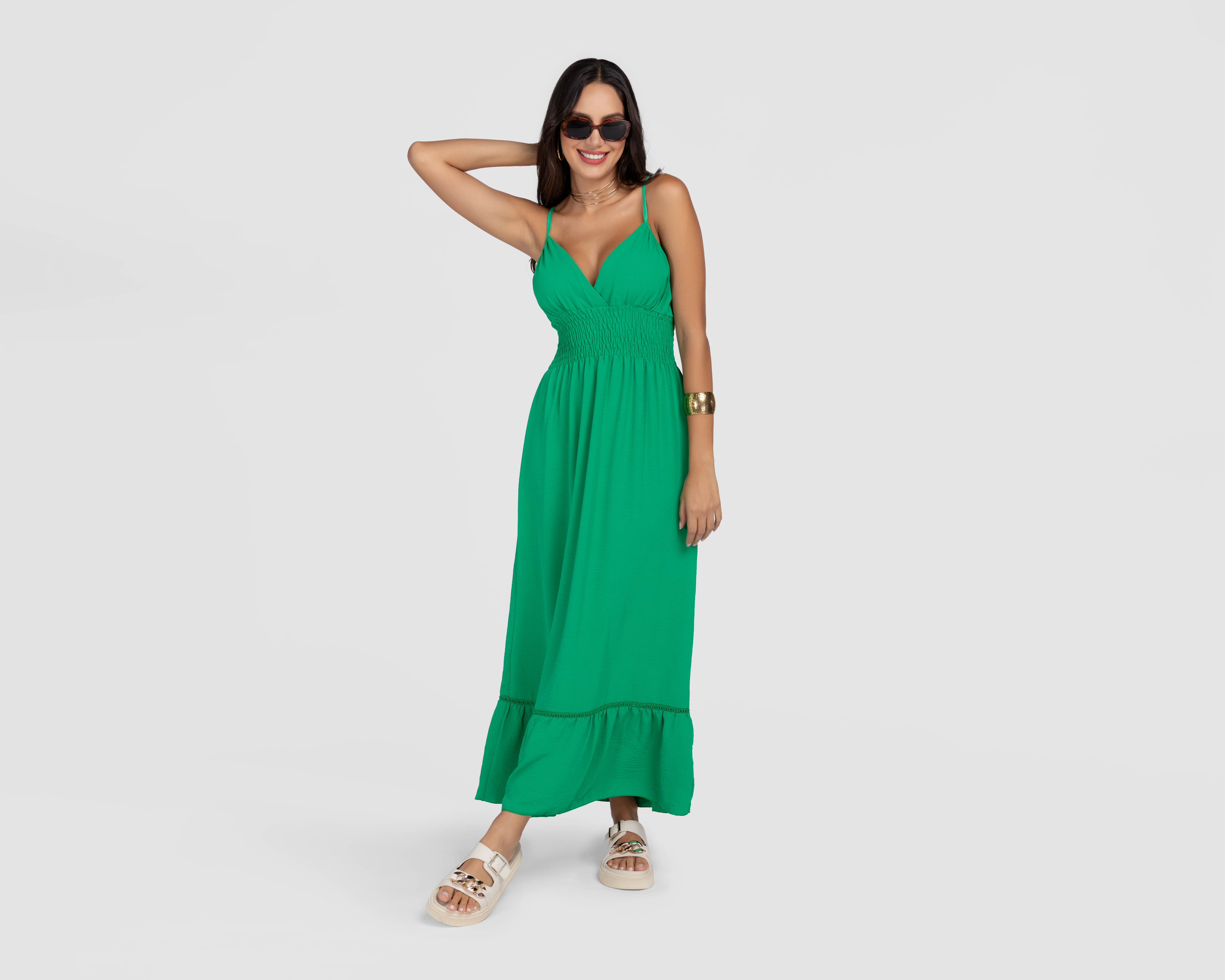 Foto 2 | Foto 2 | Vestido Casual Sahara sin Mangas Verde