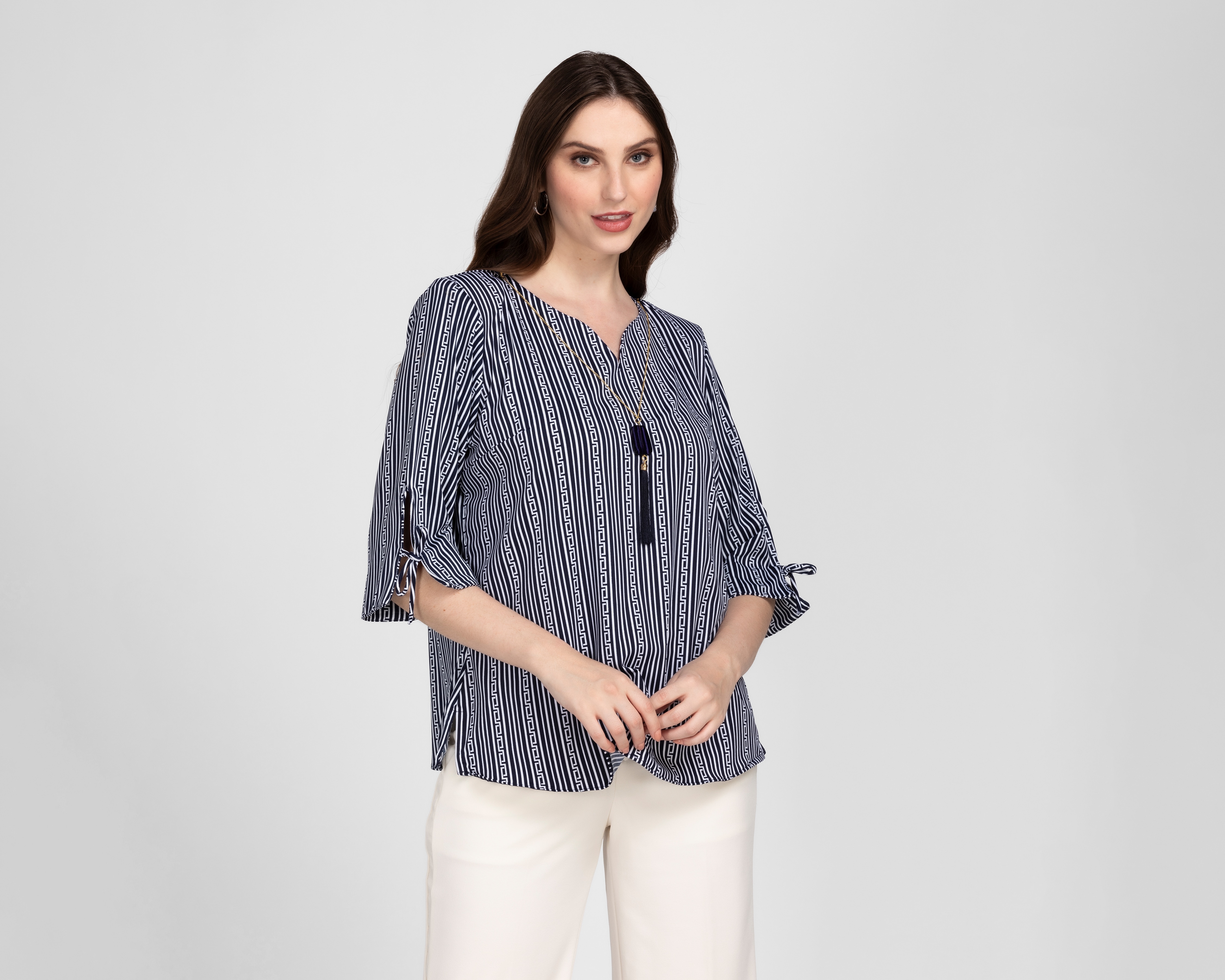 Coppel Blusas Color Dorado Para Dama Blusa Paloma A Rayas Para Mujer