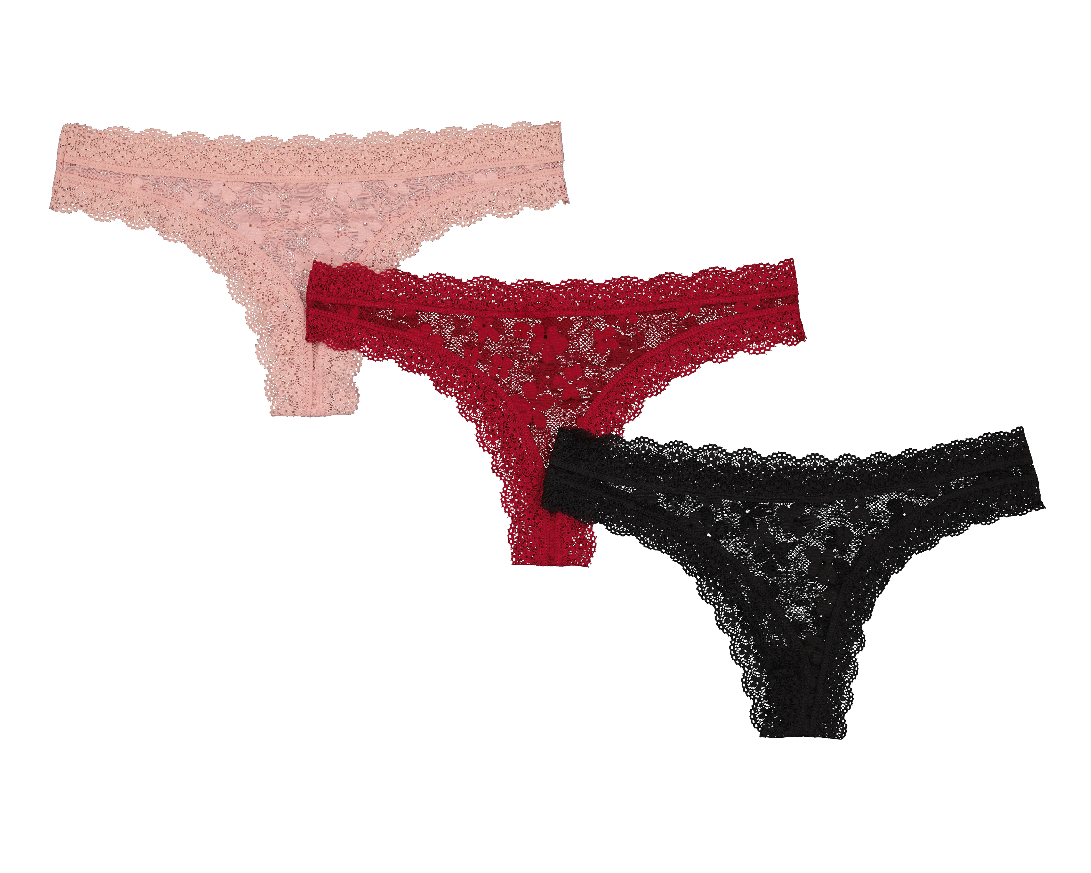 Foto 3 pulgar | Foto 2 | Tanga de Encaje Frescura para Mujer 3 Piezas