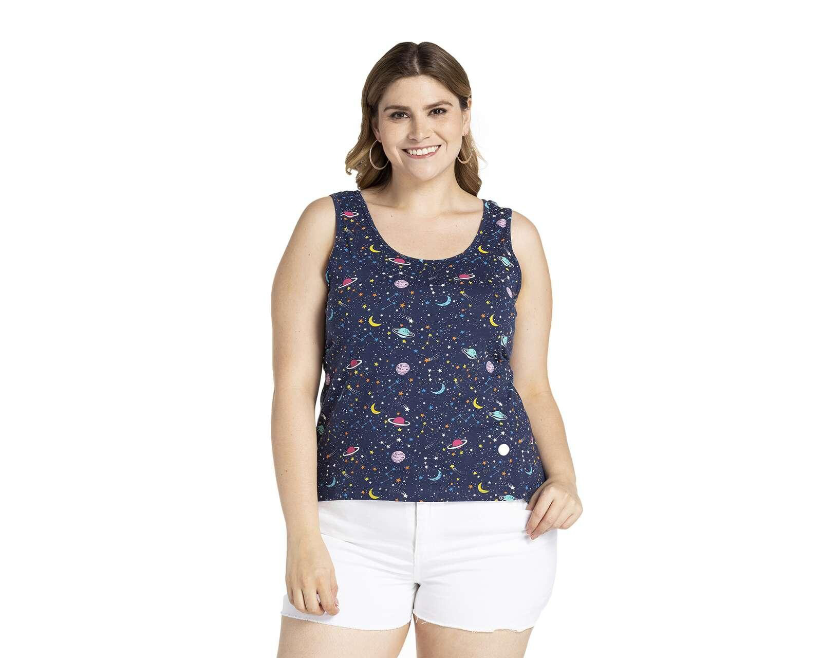 Foto 4 | Foto 4 | Playera 18 Forever sin Mangas con Estampado Espacial