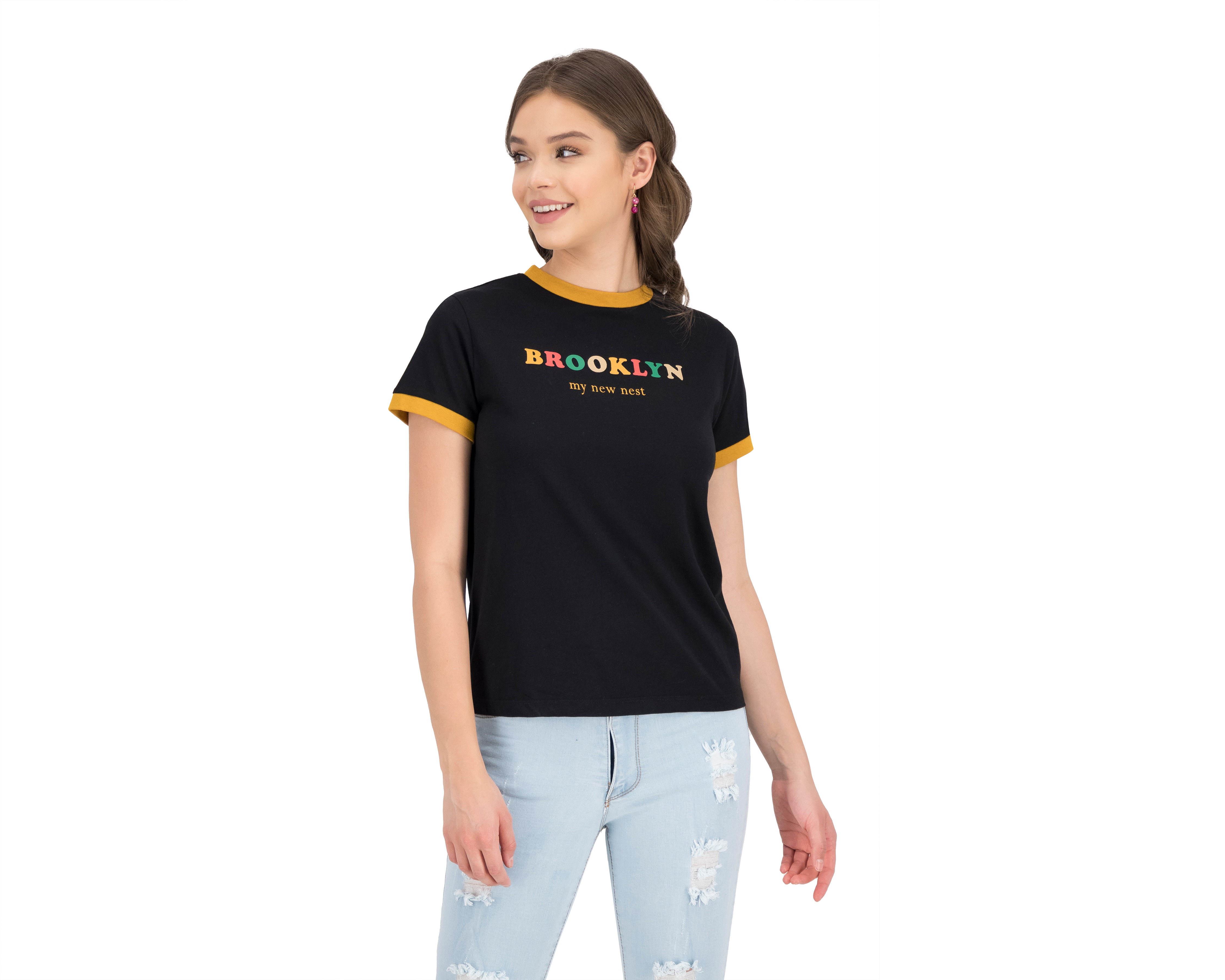 Foto 2 pulgar | Foto 1 | Playera Refill Manga Corta con Estampado