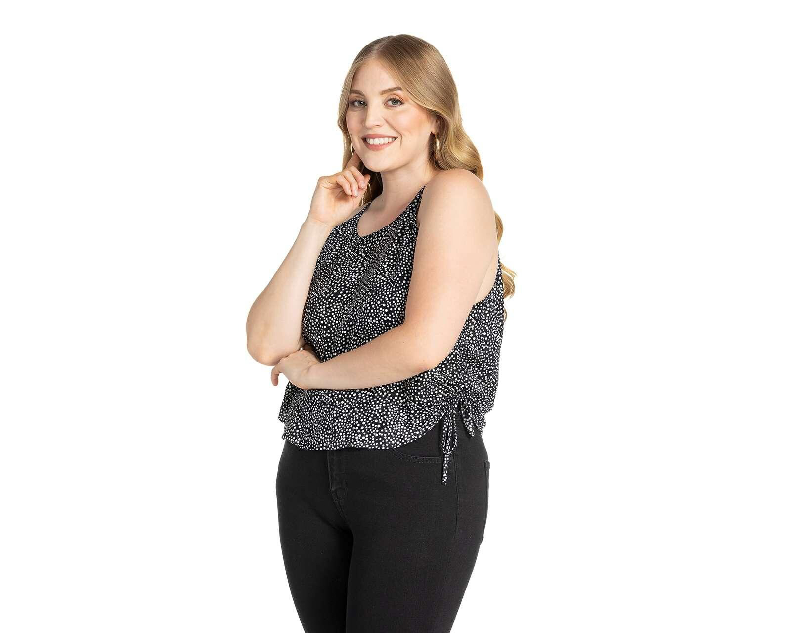 Foto 5 pulgar | Foto 4 | Blusa Thinner sin Mangas Estampado de Lunares