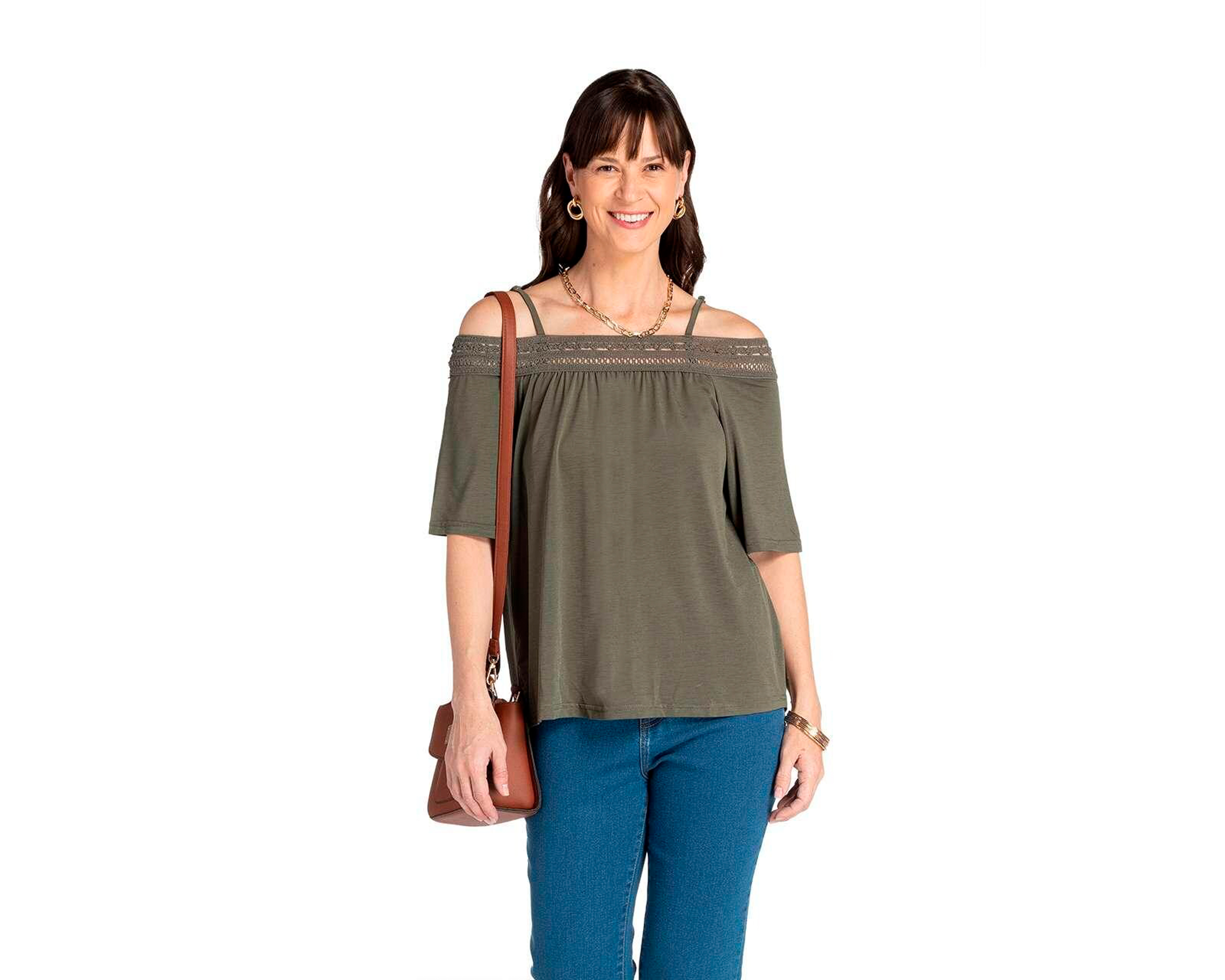 Foto 2 pulgar | Foto 1 | Blusa Lady Sun Verde Manga Corta