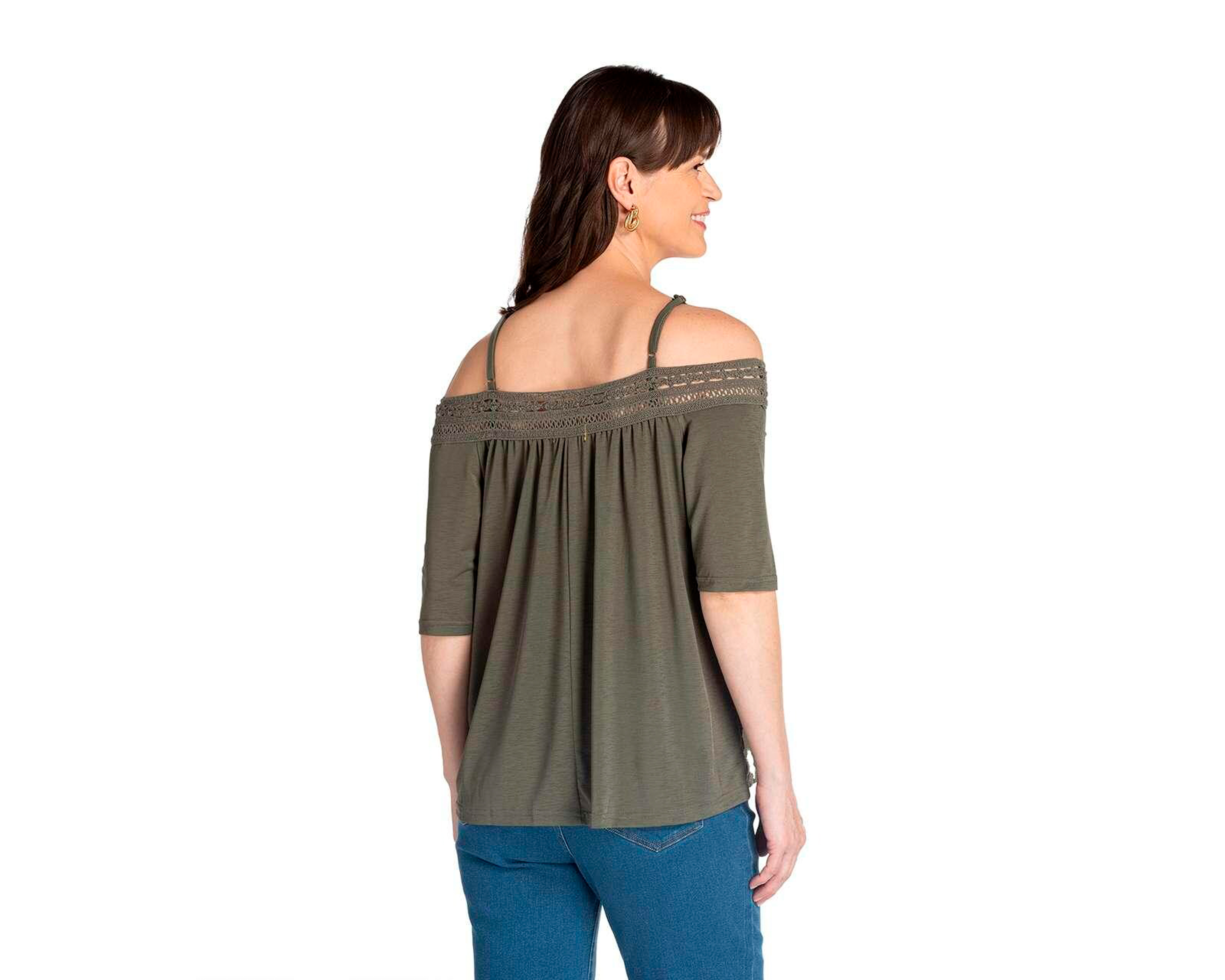 Foto 4 pulgar | Foto 3 | Blusa Lady Sun Verde Manga Corta