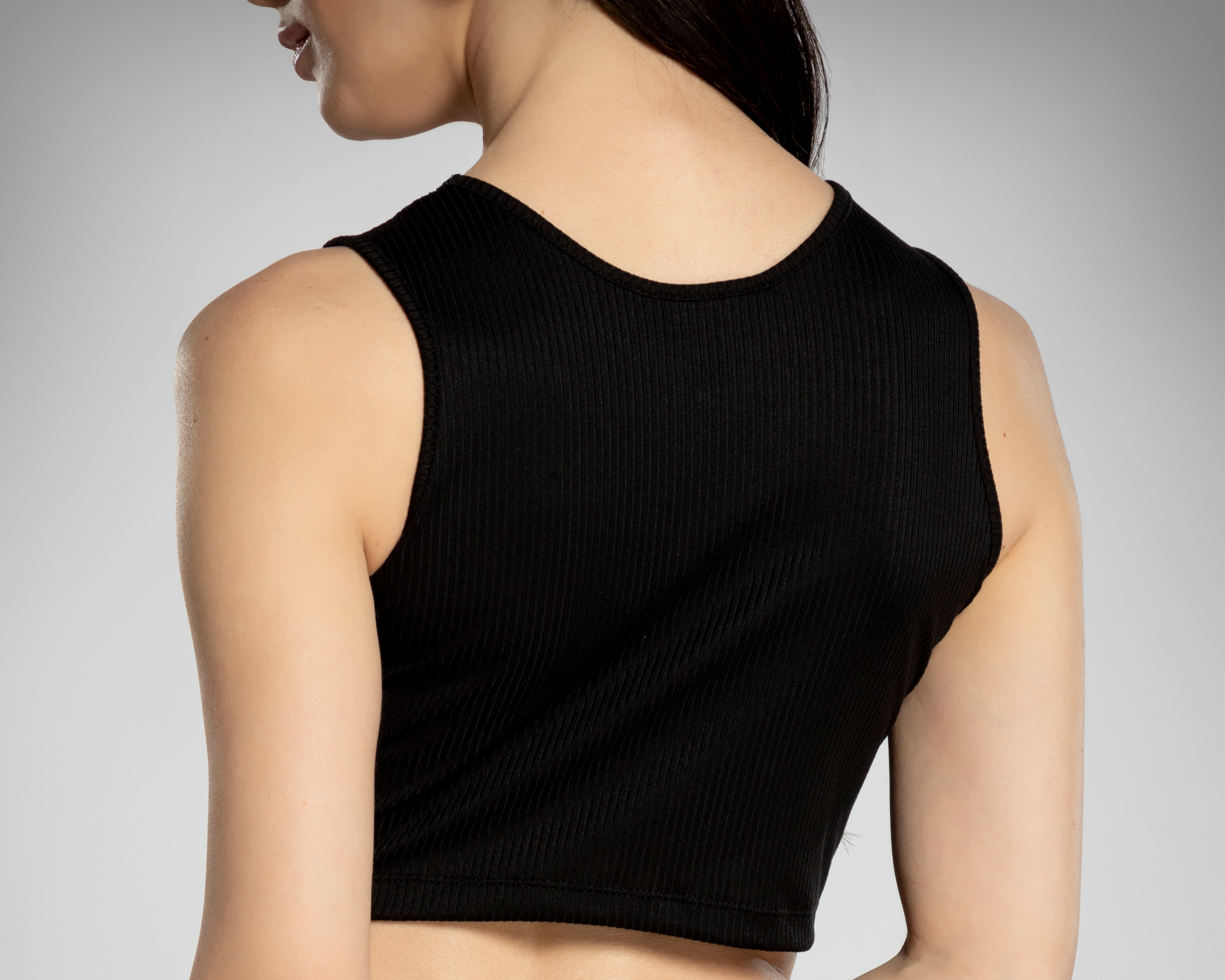 Foto 5 | Foto 5 | Playera Thinner Negra Sin Manga