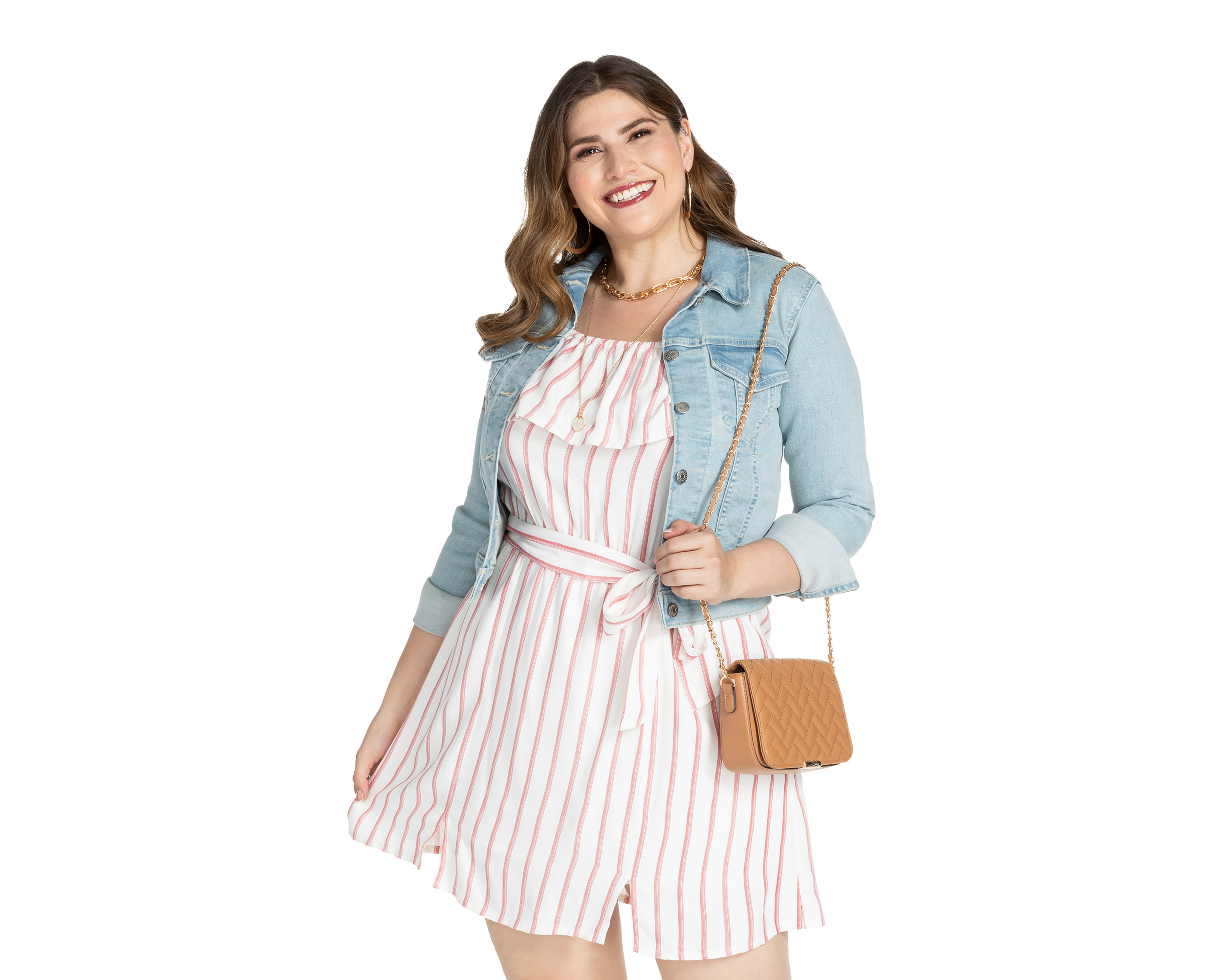 Foto 6 pulgar | Foto 5 | Vestido 18 Forever Casual a Rayas con Hombros Descubiertos