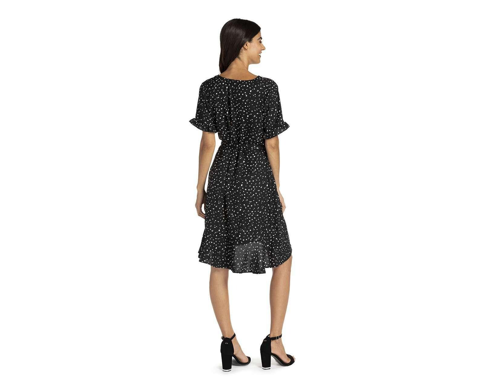 Foto 4 pulgar | Foto 3 | Vestido Sahara de Coctel con Escote V Manga Corta