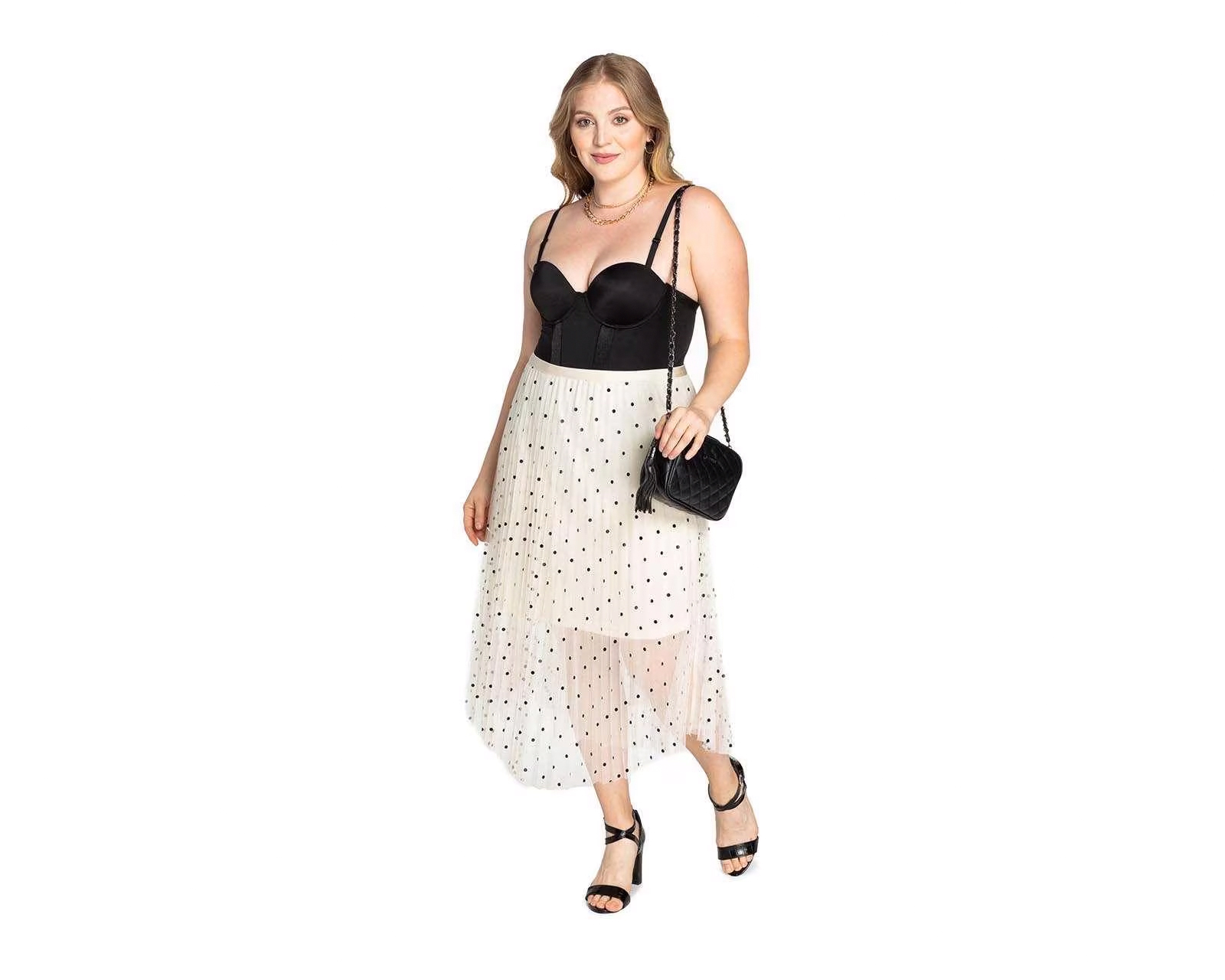 Foto 5 | Foto 4 | Falda Midi Thiner con Lunares