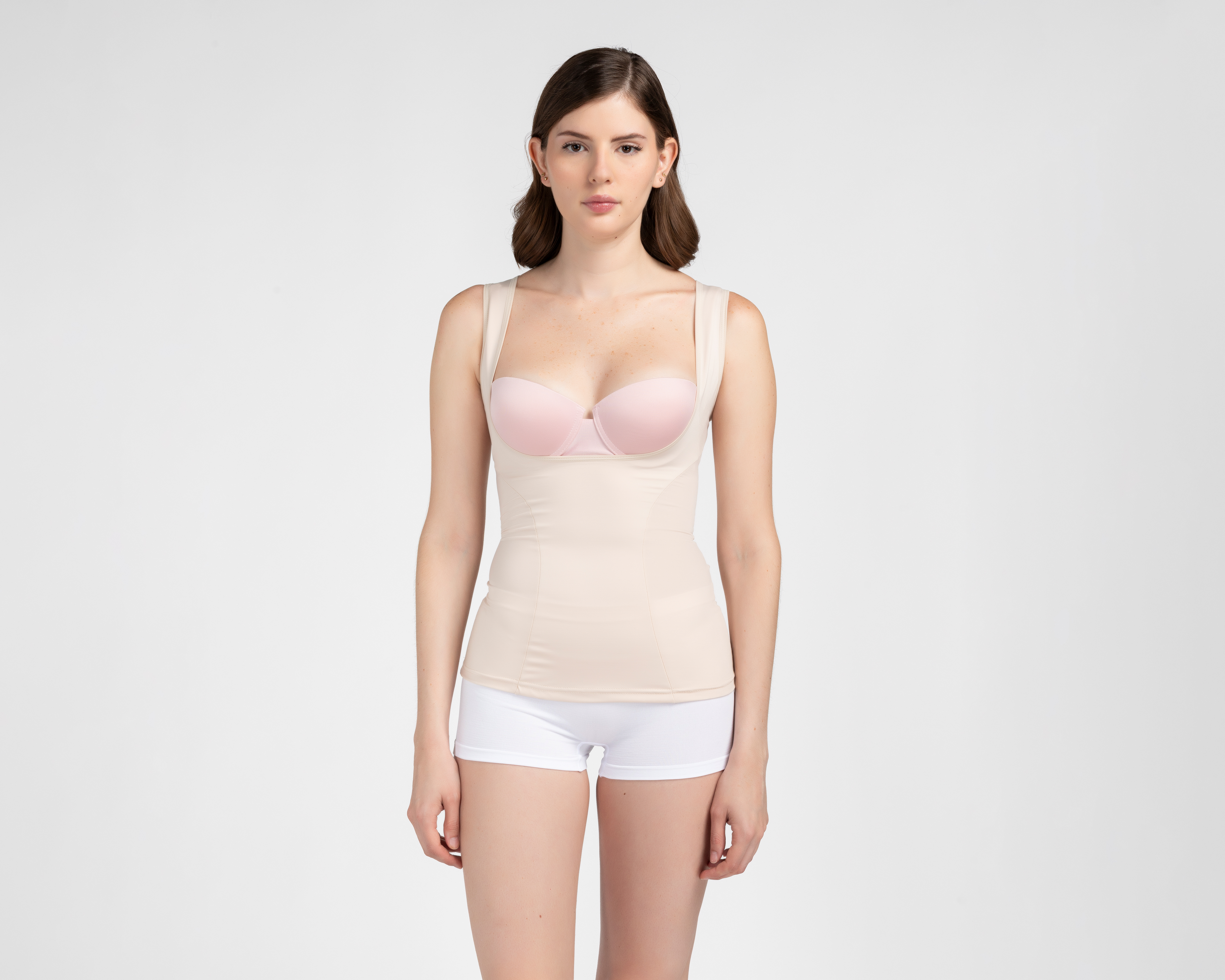 Camiseta Control Nude Shape & Care Mediana Compresión para Mujer