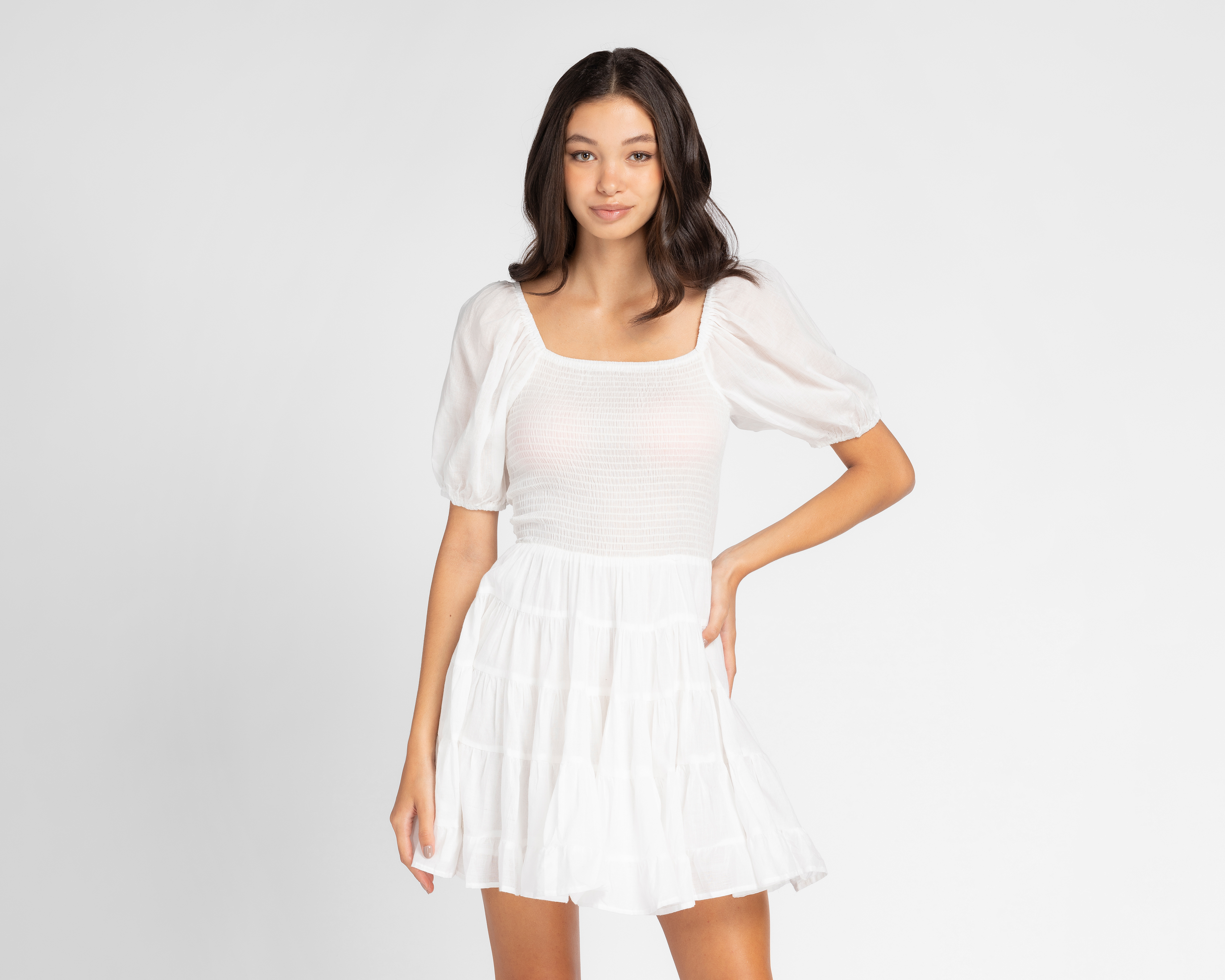 Foto 4 | Foto 4 | Vestido HYFVE Blanco Manga Corta