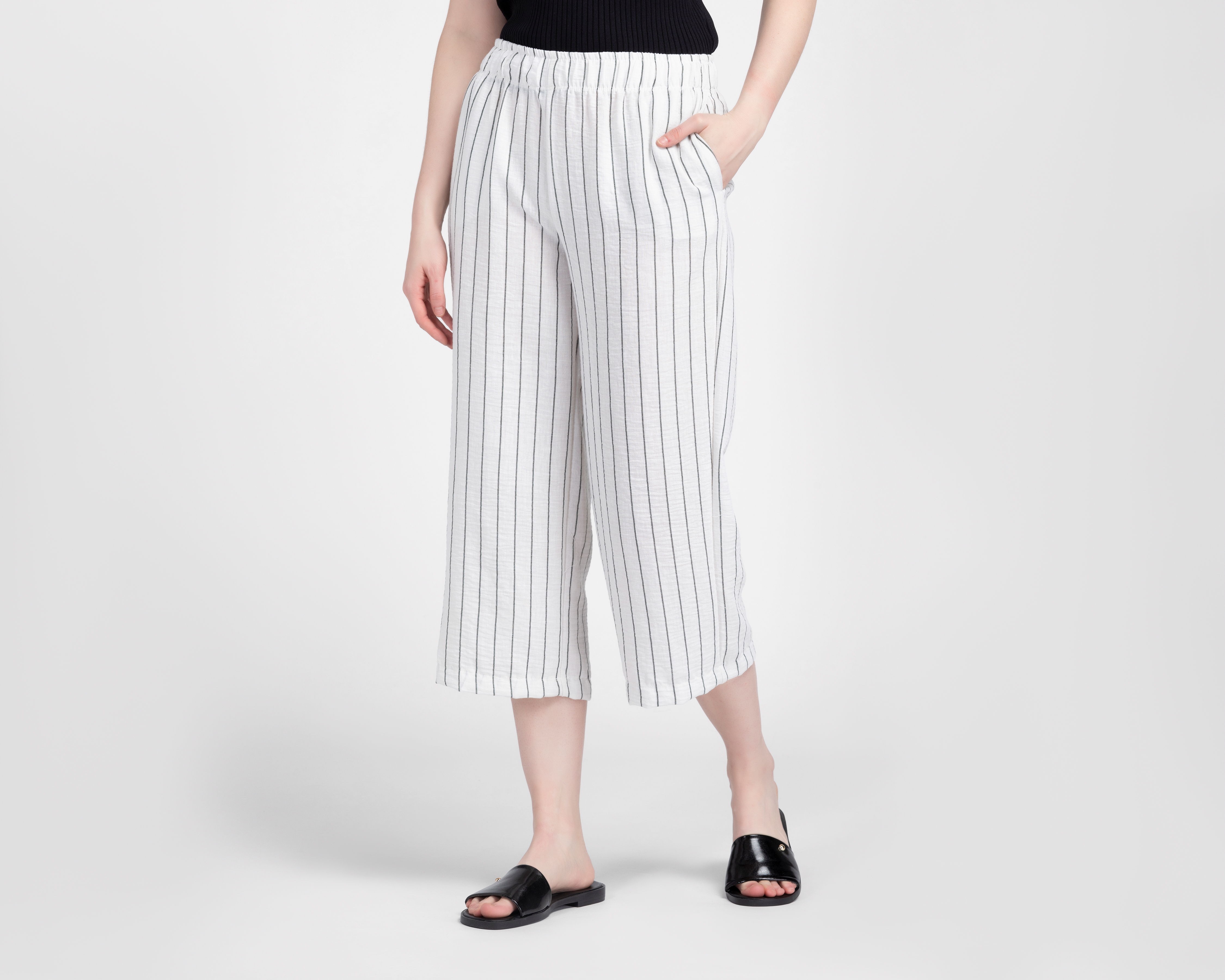 Pantalón Fluido con Elastico Rayas Sahara Rayas para Mujer