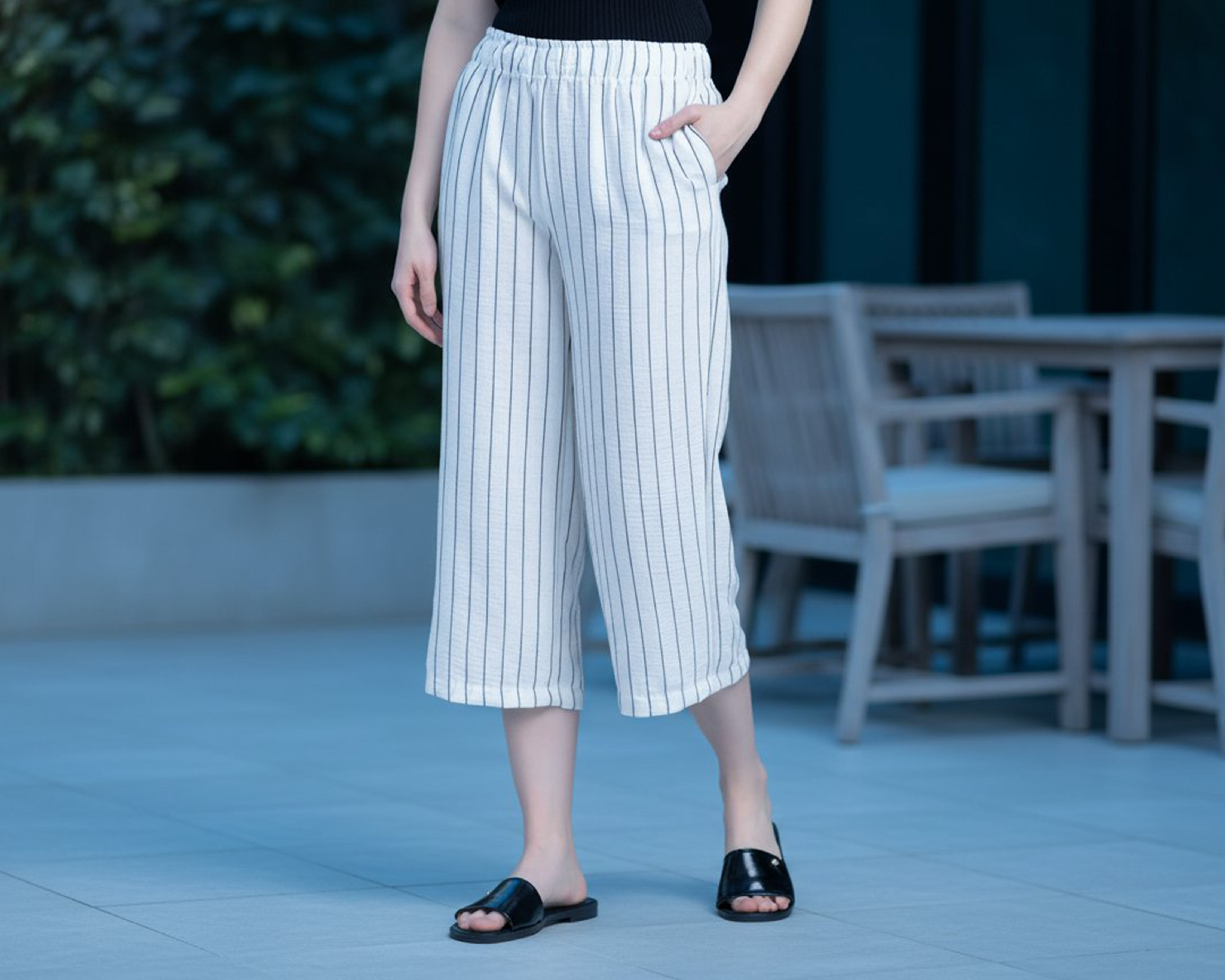 Foto 6 | Foto 6 | Pantalón Fluido con Elastico Rayas Sahara Rayas para Mujer