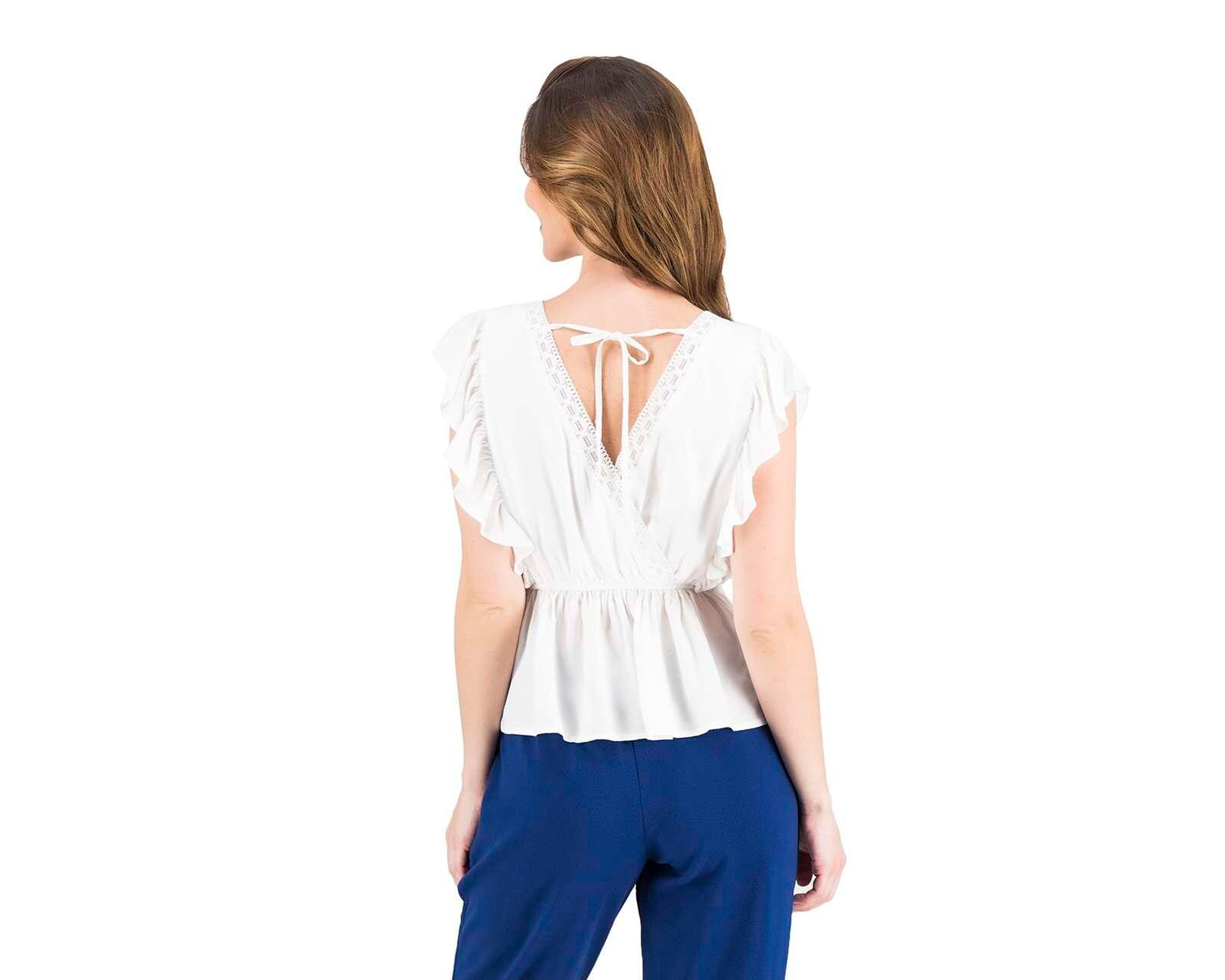 Foto 4 pulgar | Foto 3 | Blusa Sahara sin Mangas con Holanes