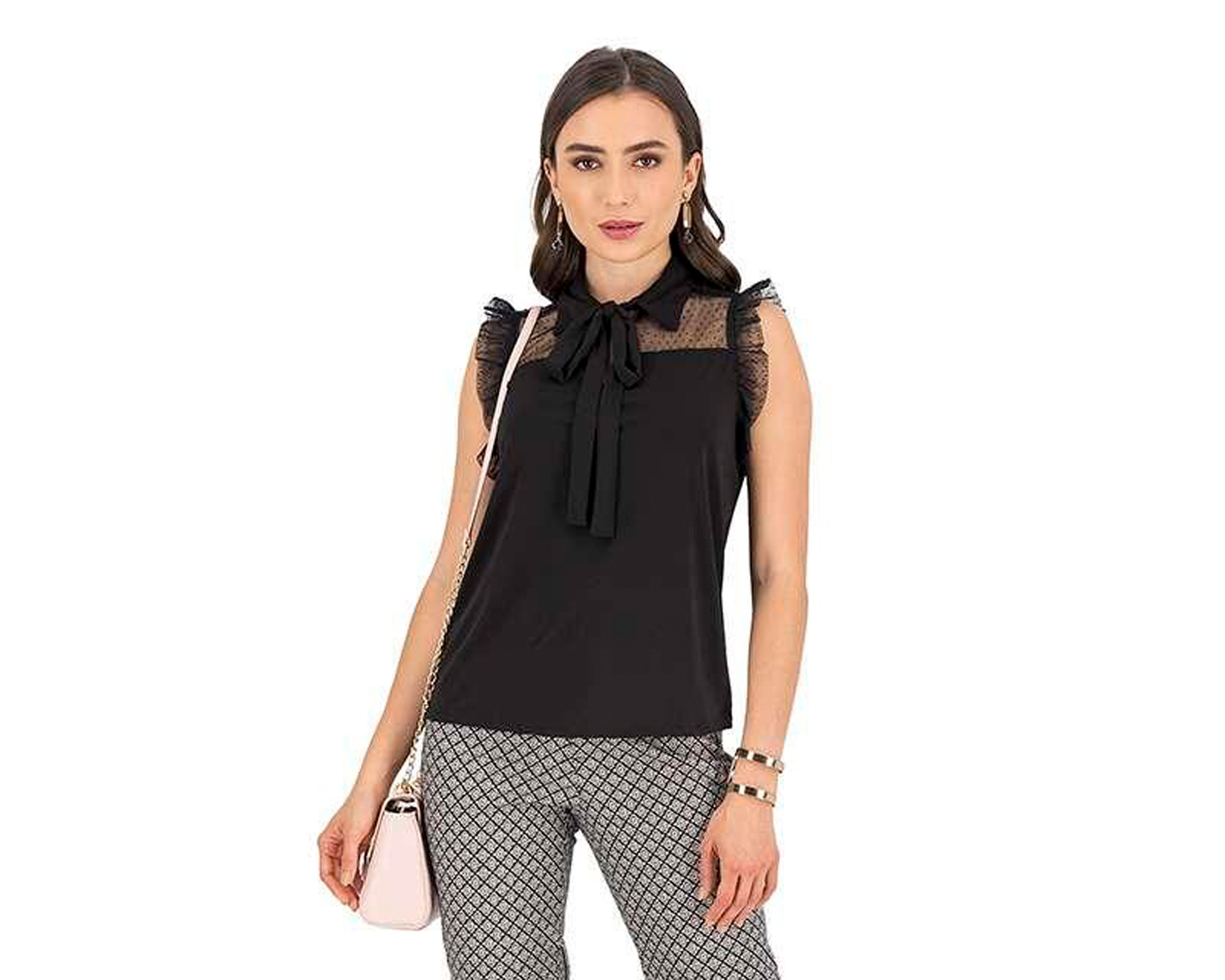 Blusa Sahara sin Mangas con Holanes