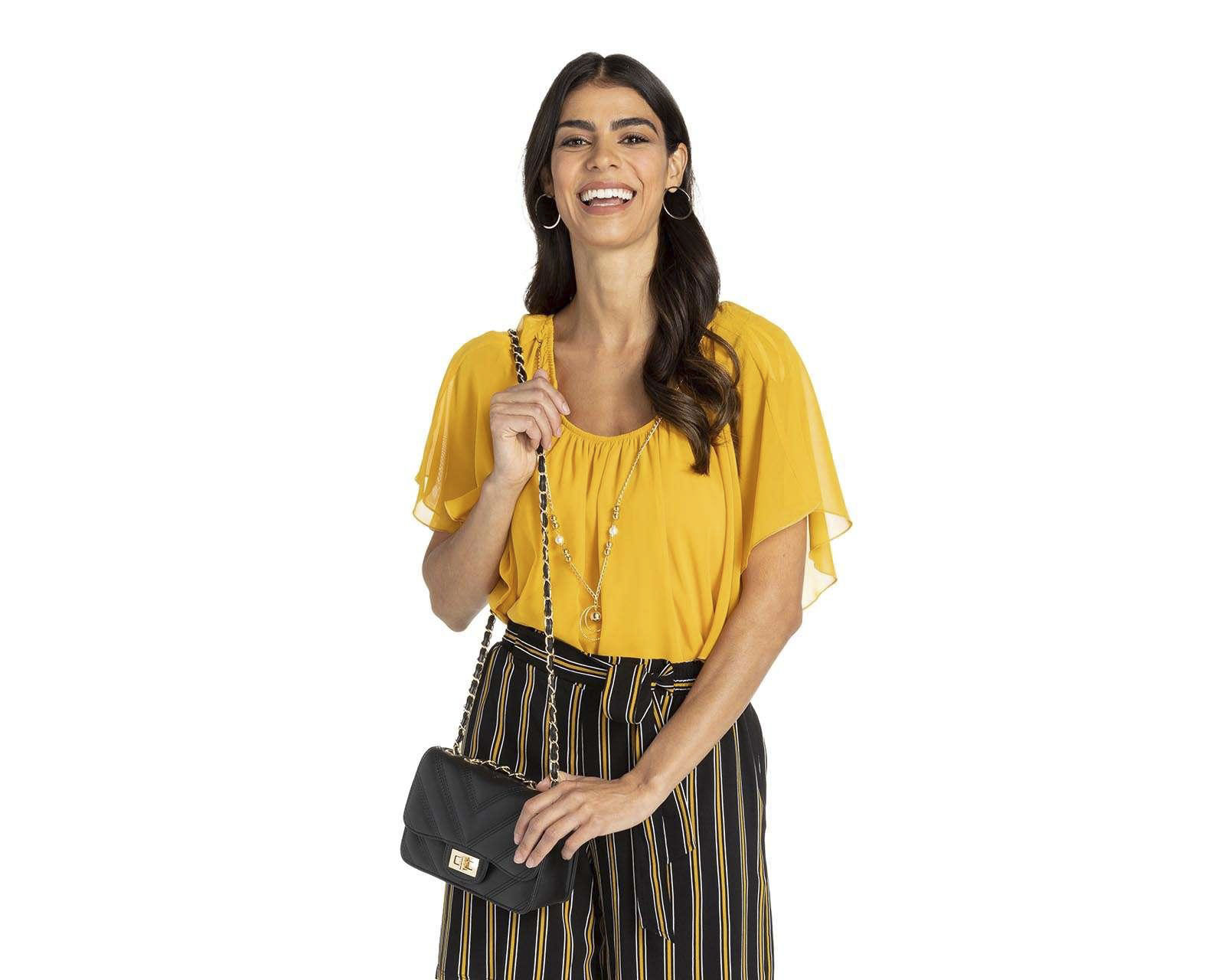 Blusa Sahara Manga Corta con Collar