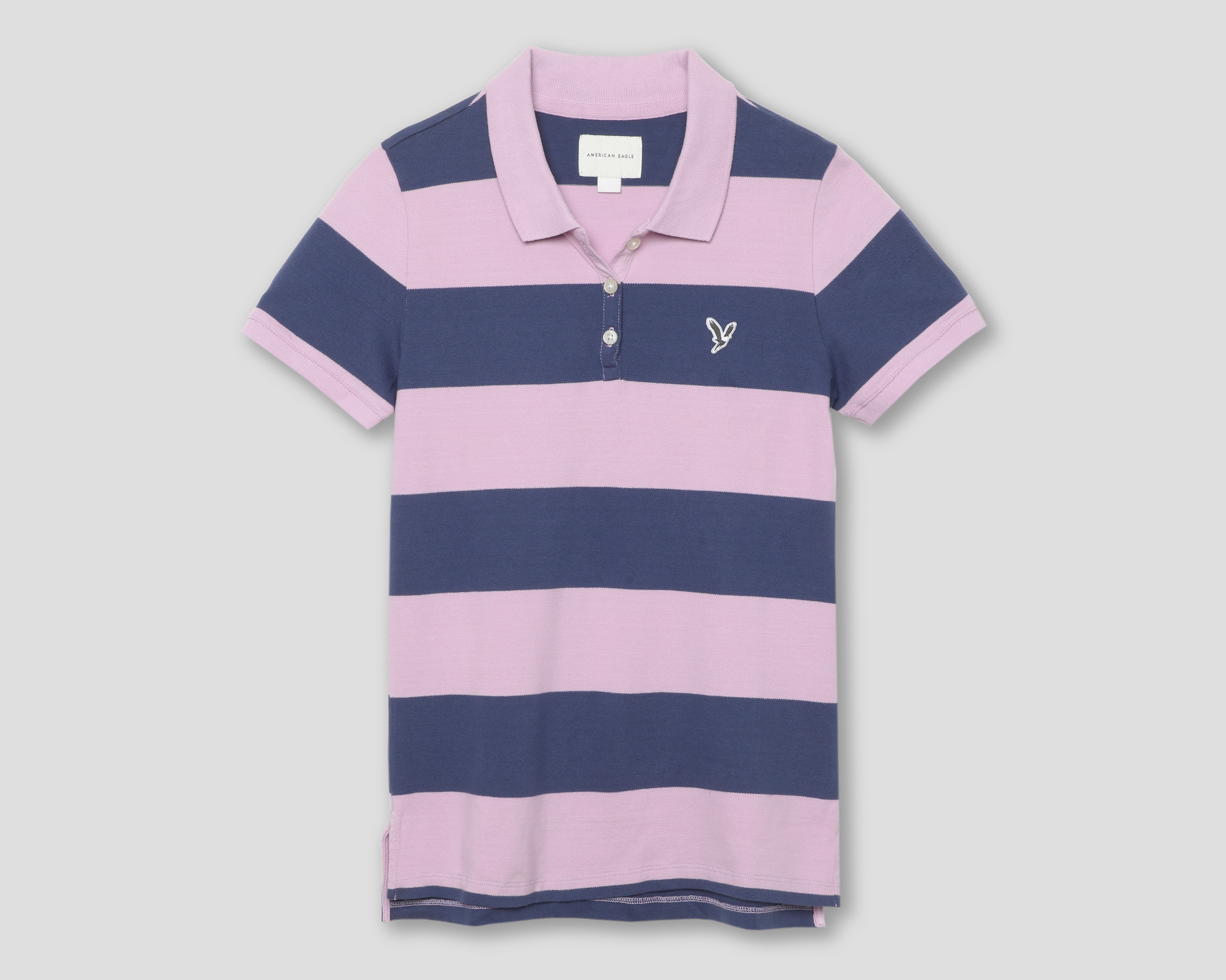 Foto 2 pulgar | Foto 1 | Playera Polo American Eagle Morada para Mujer
