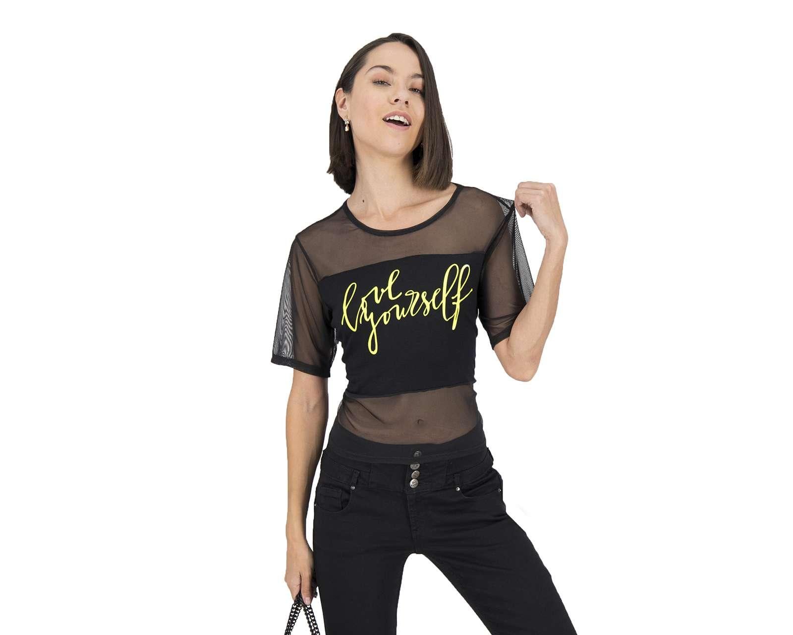 Blusa Thinner Manga Corta Cuello Redondo