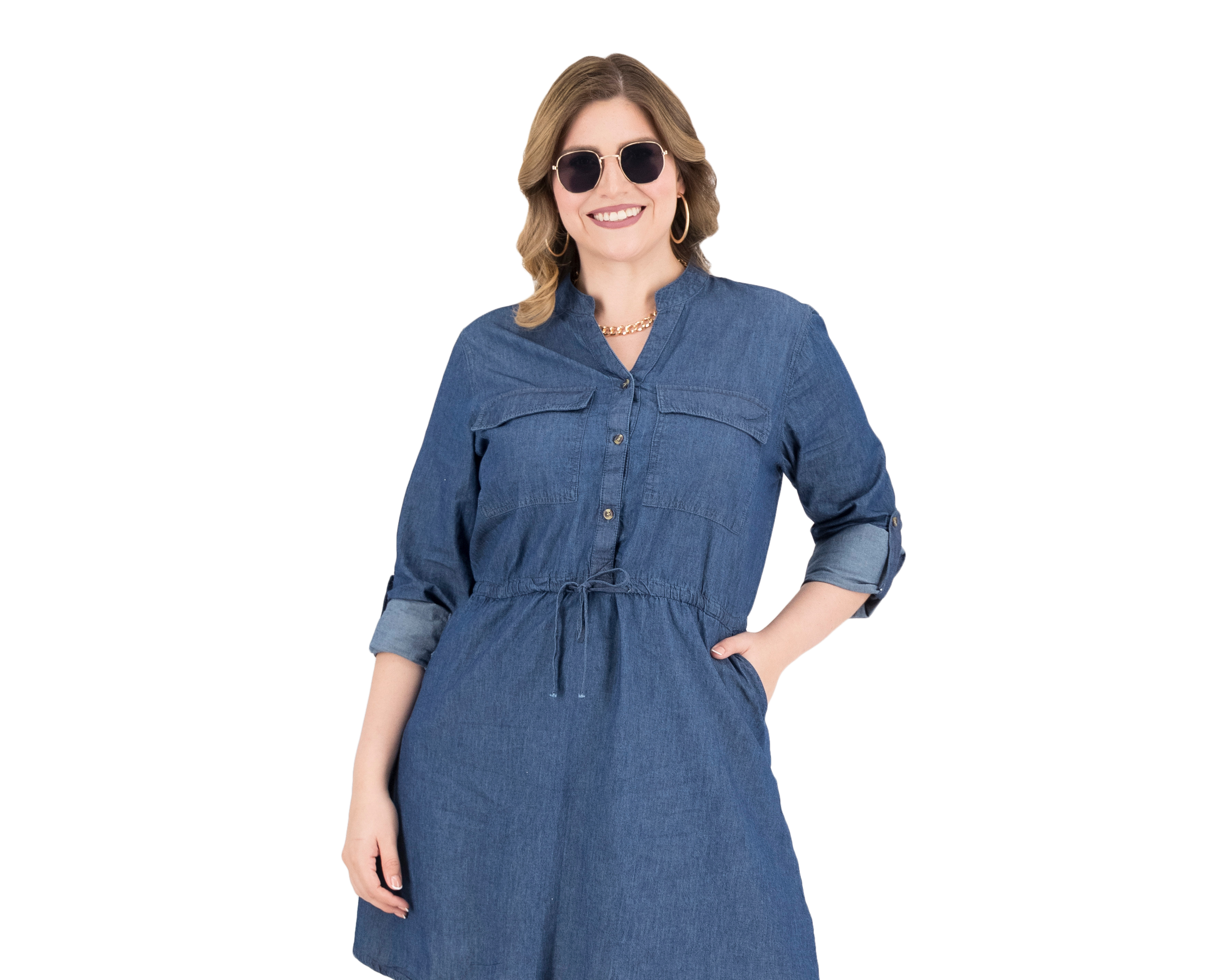 Foto 3 pulgar | Foto 2 | Vestido Spiral Casual con Botones