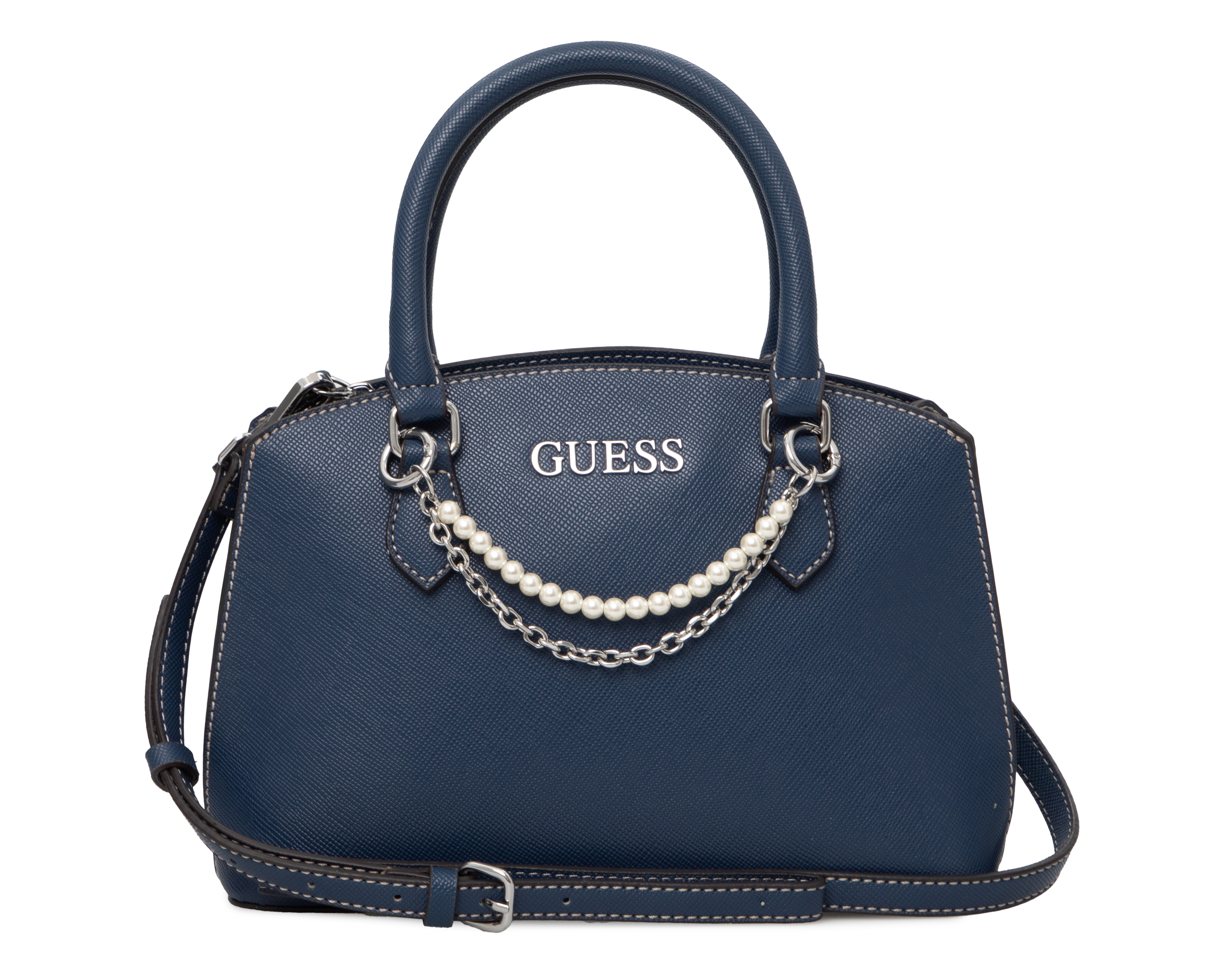 Foto 2 pulgar | Foto 1 | Bolsa de Mano Guess Jeanine Satchel con Cadena