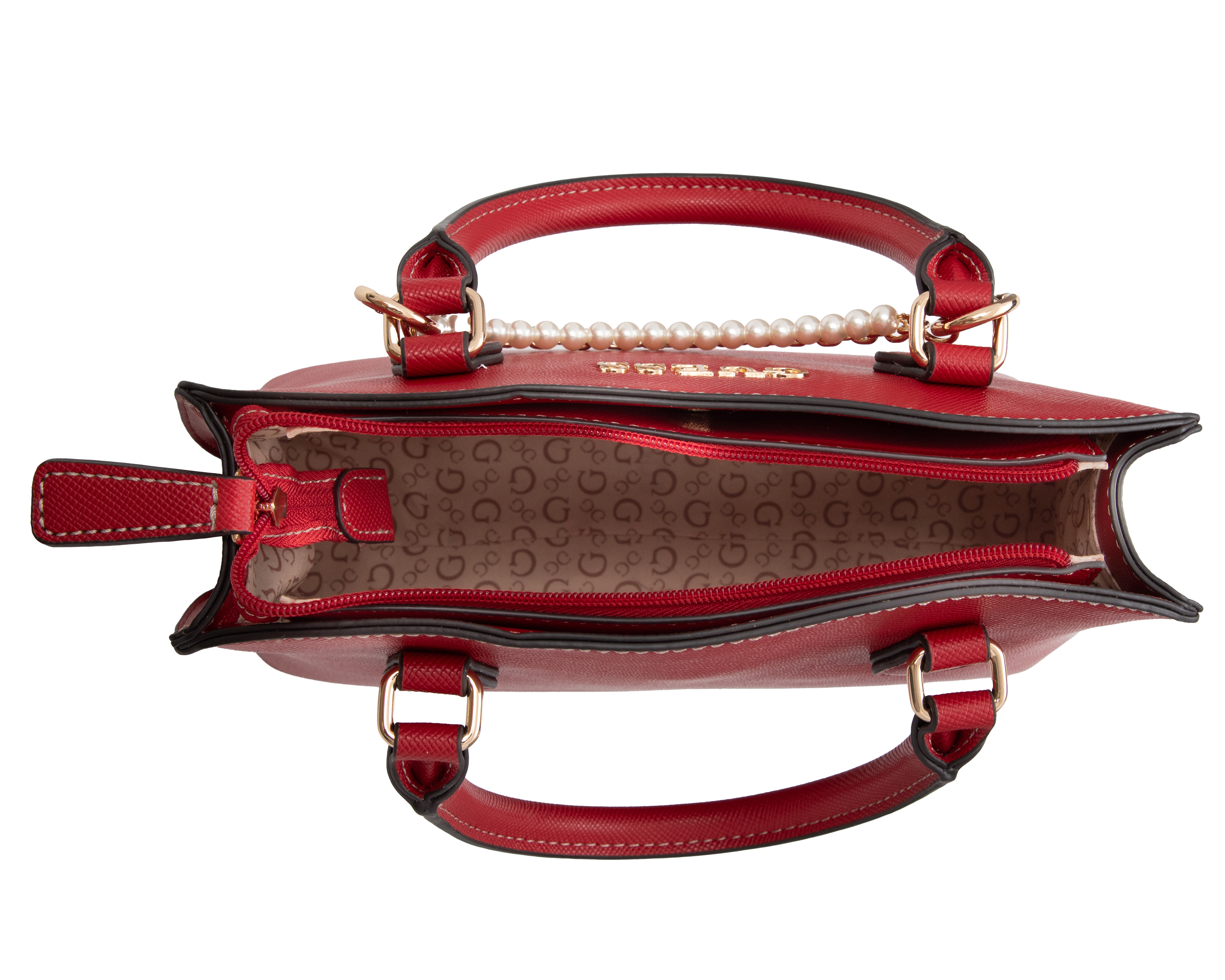 Foto 5 pulgar | Foto 4 | Bolsa de Mano Guess Jeanine Satchel con Cadena