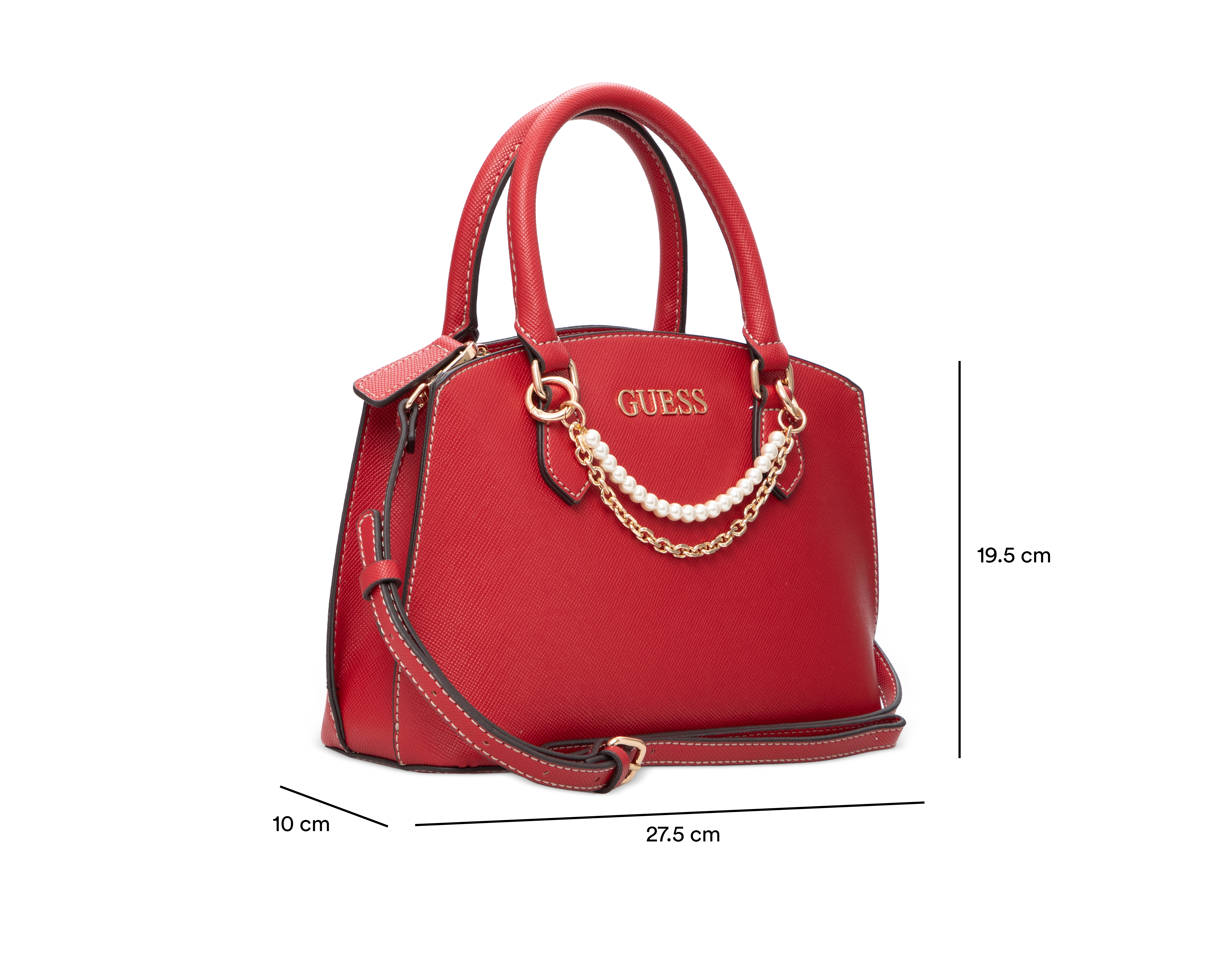 Foto 6 pulgar | Foto 5 | Bolsa de Mano Guess Jeanine Satchel con Cadena